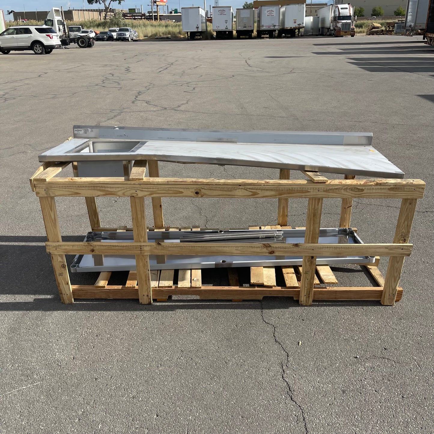 Z@ Pallet of REGENCY Work Table w/ Left Sink Stainless Steel 600ST3096L (AS-IS, Bent)