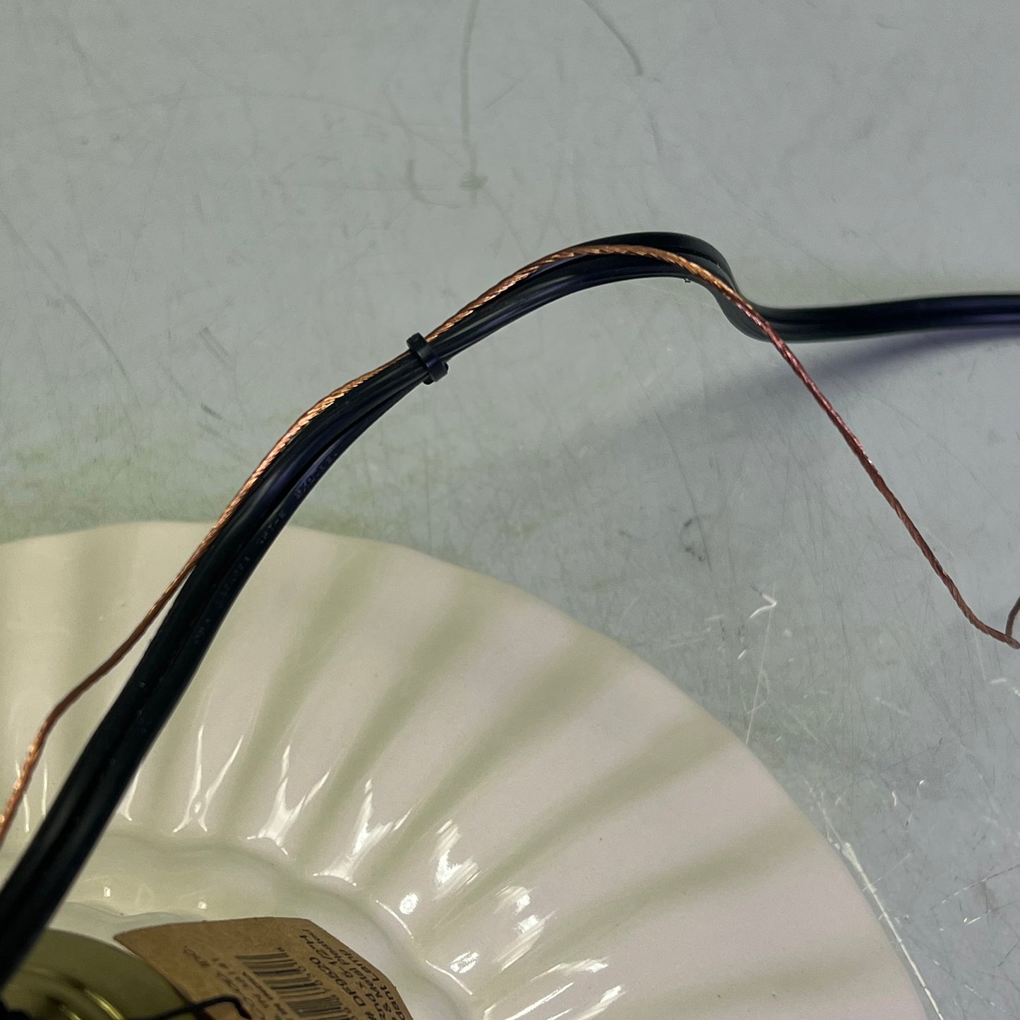 CREATIVE CO OP Elegant Stoneware Pleated Pendant Lamp 40-Watt Cream DF9520