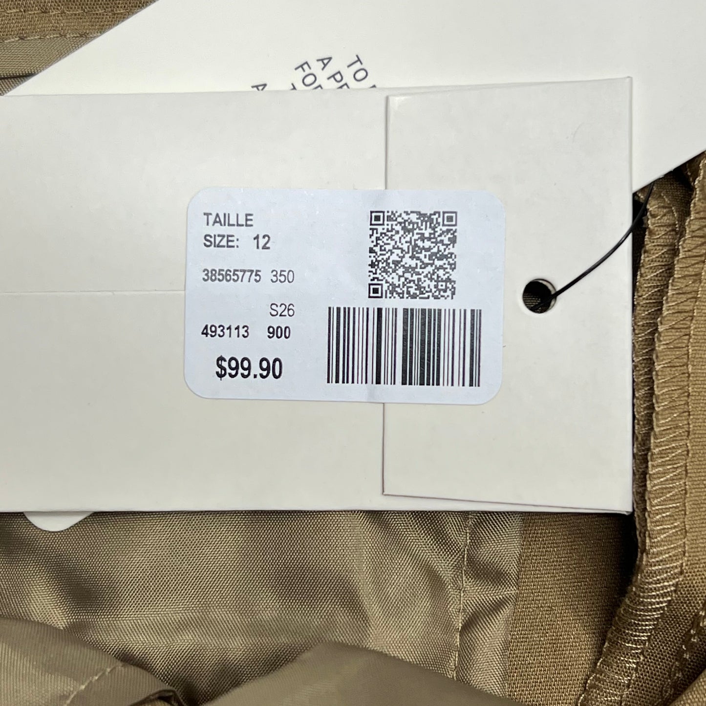 RW & CO High-rise Wide-leg Signature Fit Pant Women's Sz 12 Peanut Butter 493113