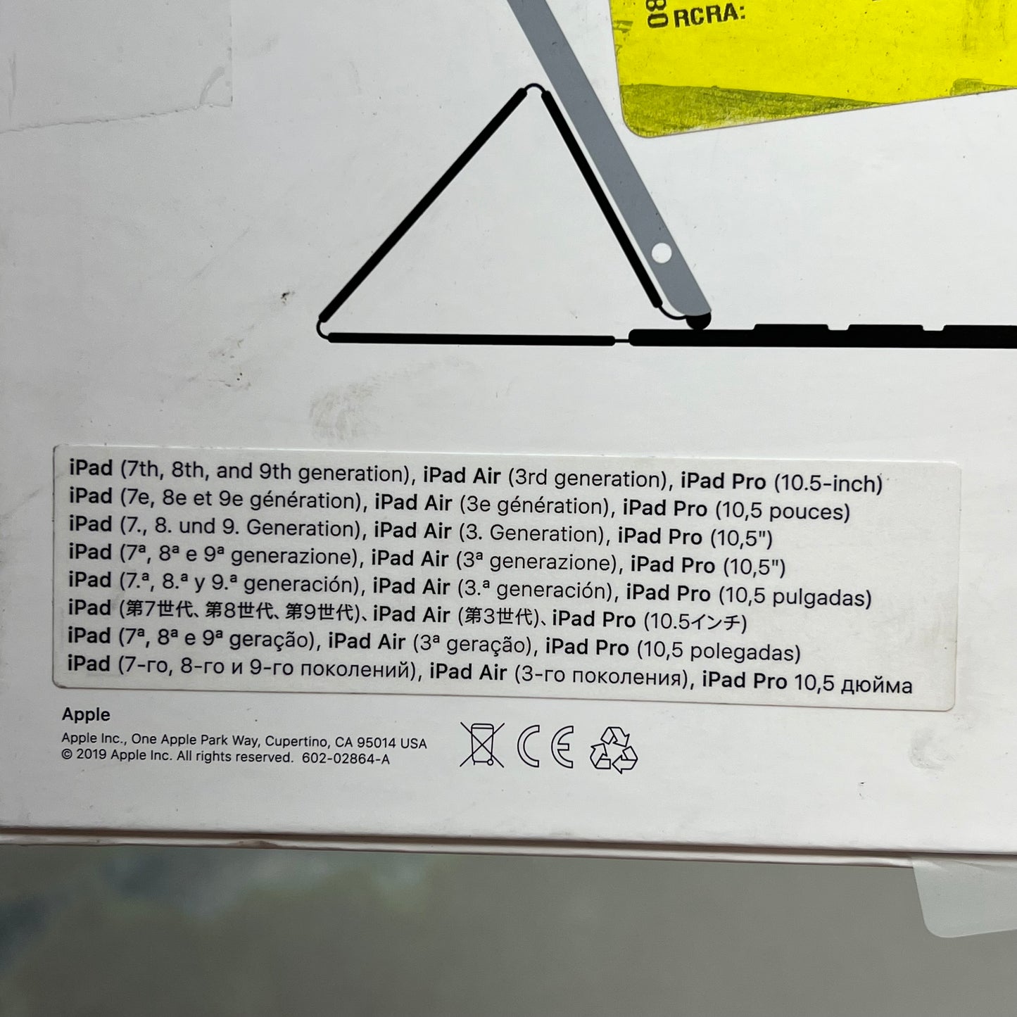 APPLE Smart Keyboard For IPad 7th-9th Generation Black MX3L2LL/A (Return)