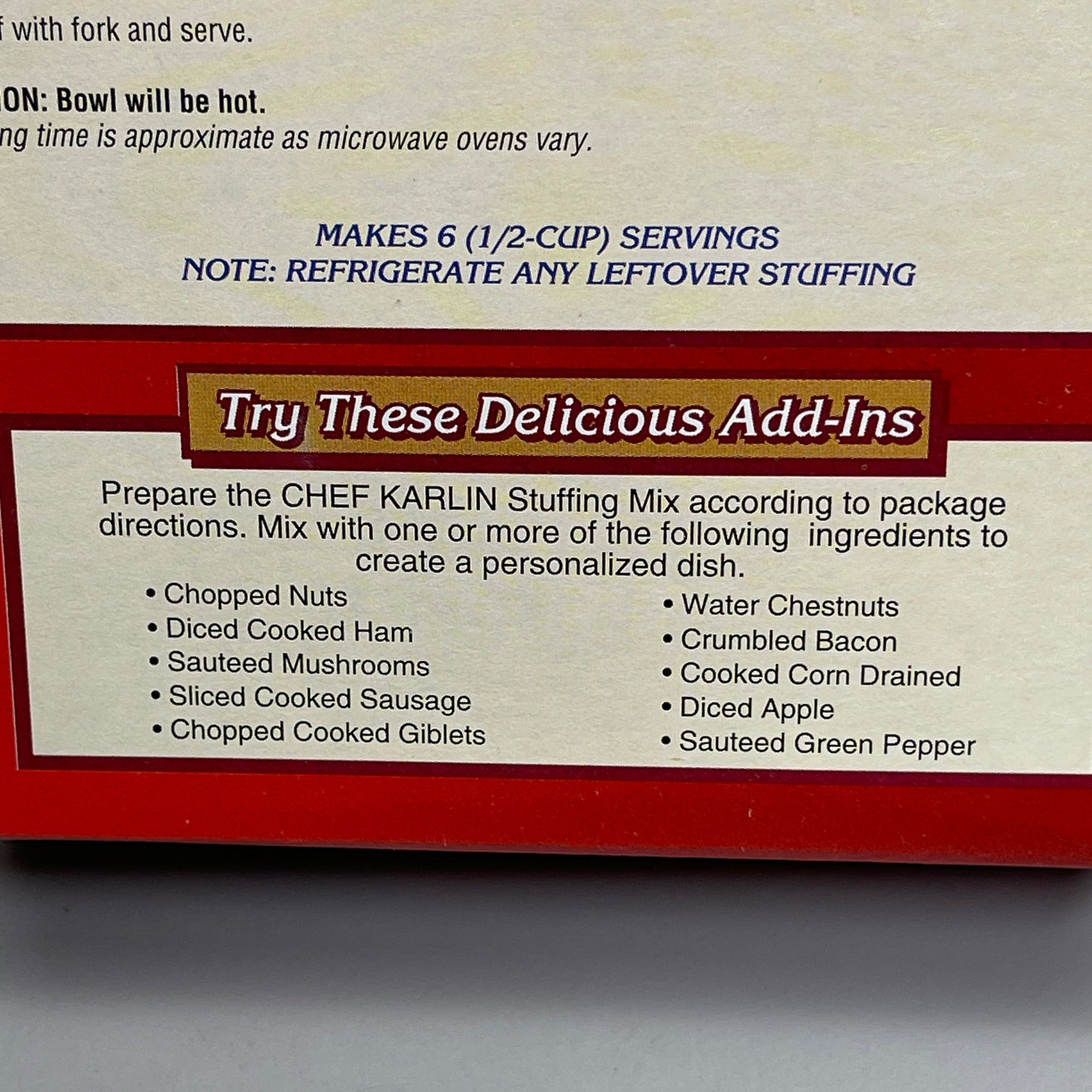 ZA@ KARLIN Stuffing Mix Turkey (12 pack) each box is 6 oz. (Best By 11/11/2024) B