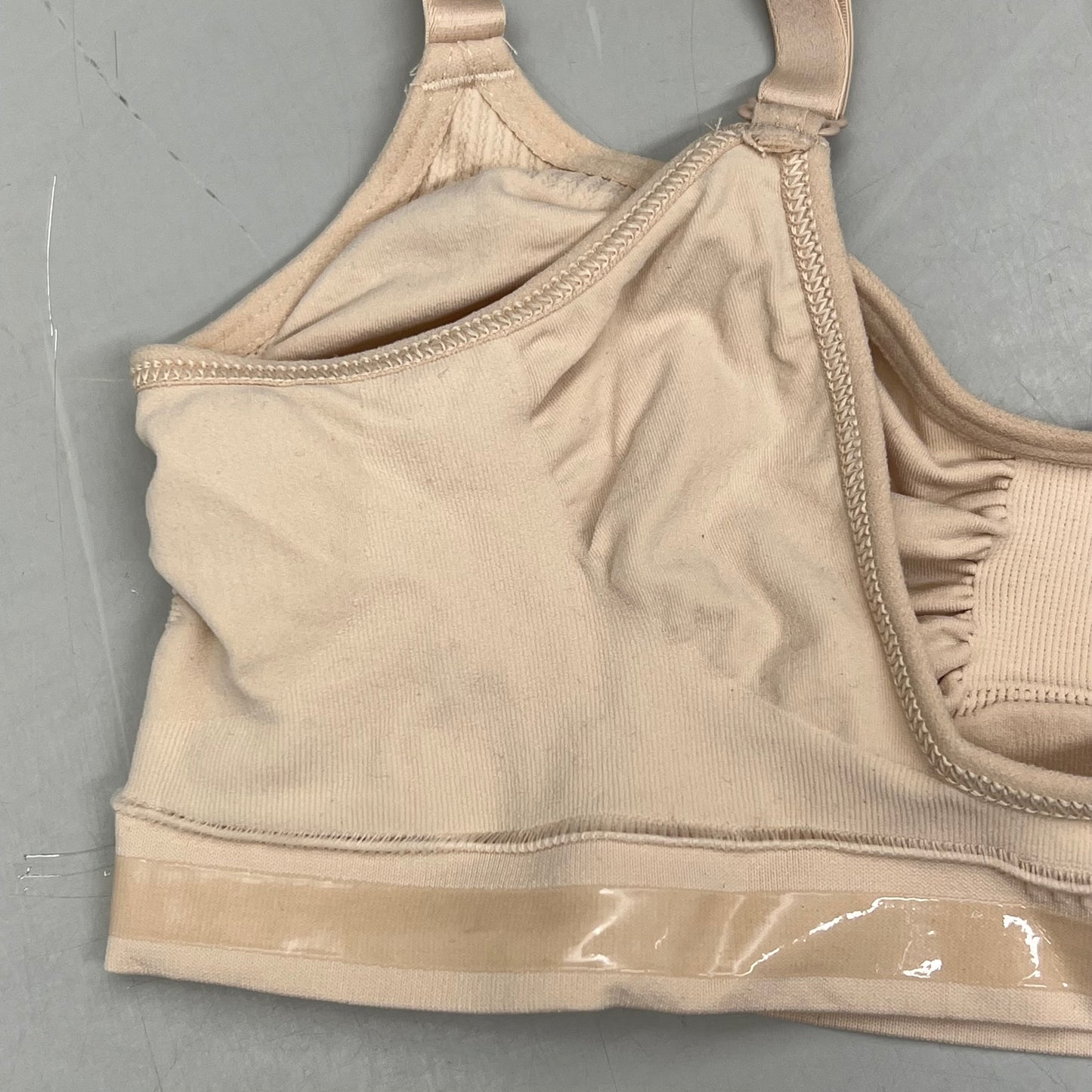 SKIMS Strong Support Seamless Sculpt Bralette Pique Stitching Women's Sz L Sand