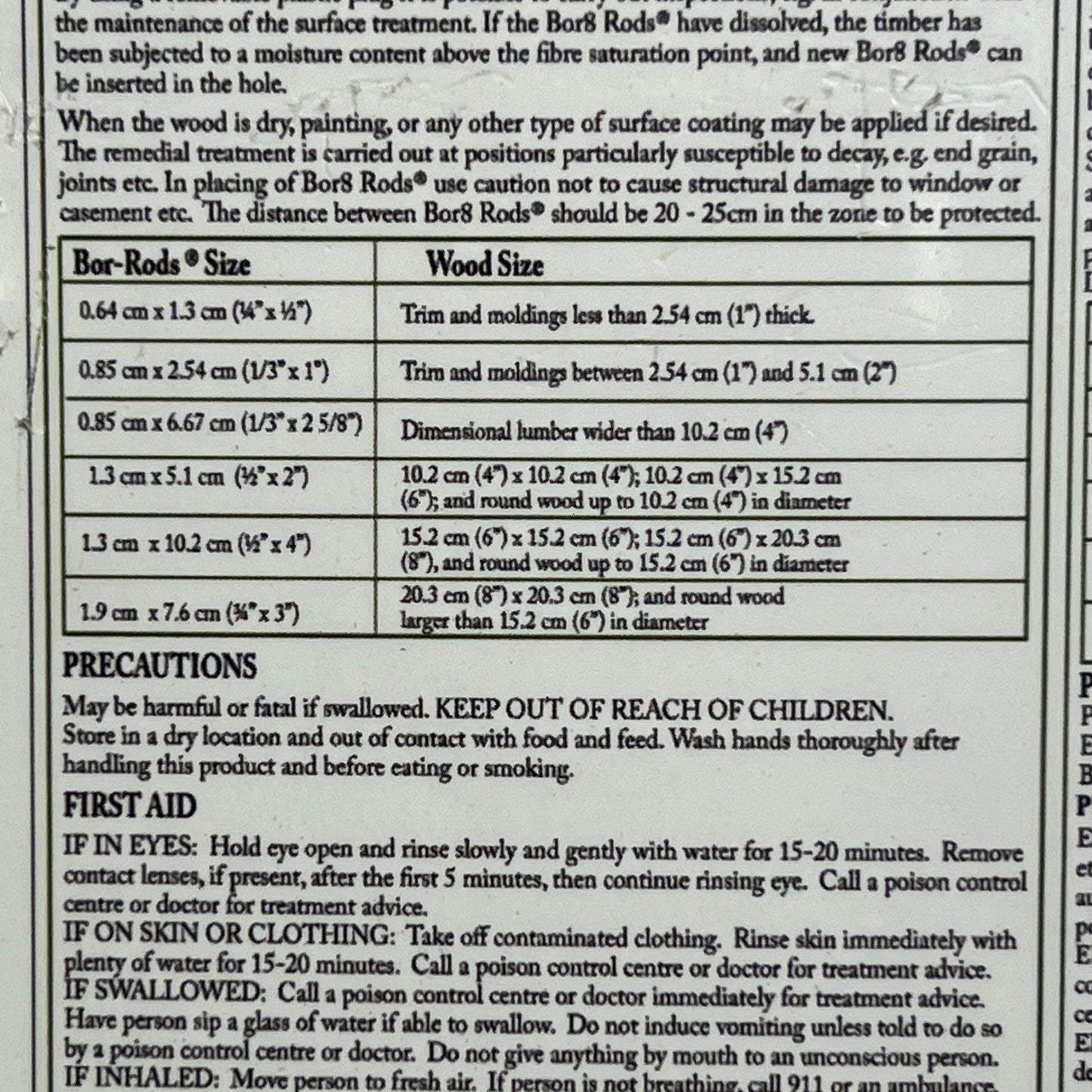 BOR 8 RODS (300 PACK) Wood Preservatives Protects Against Fungal Decay & Insects