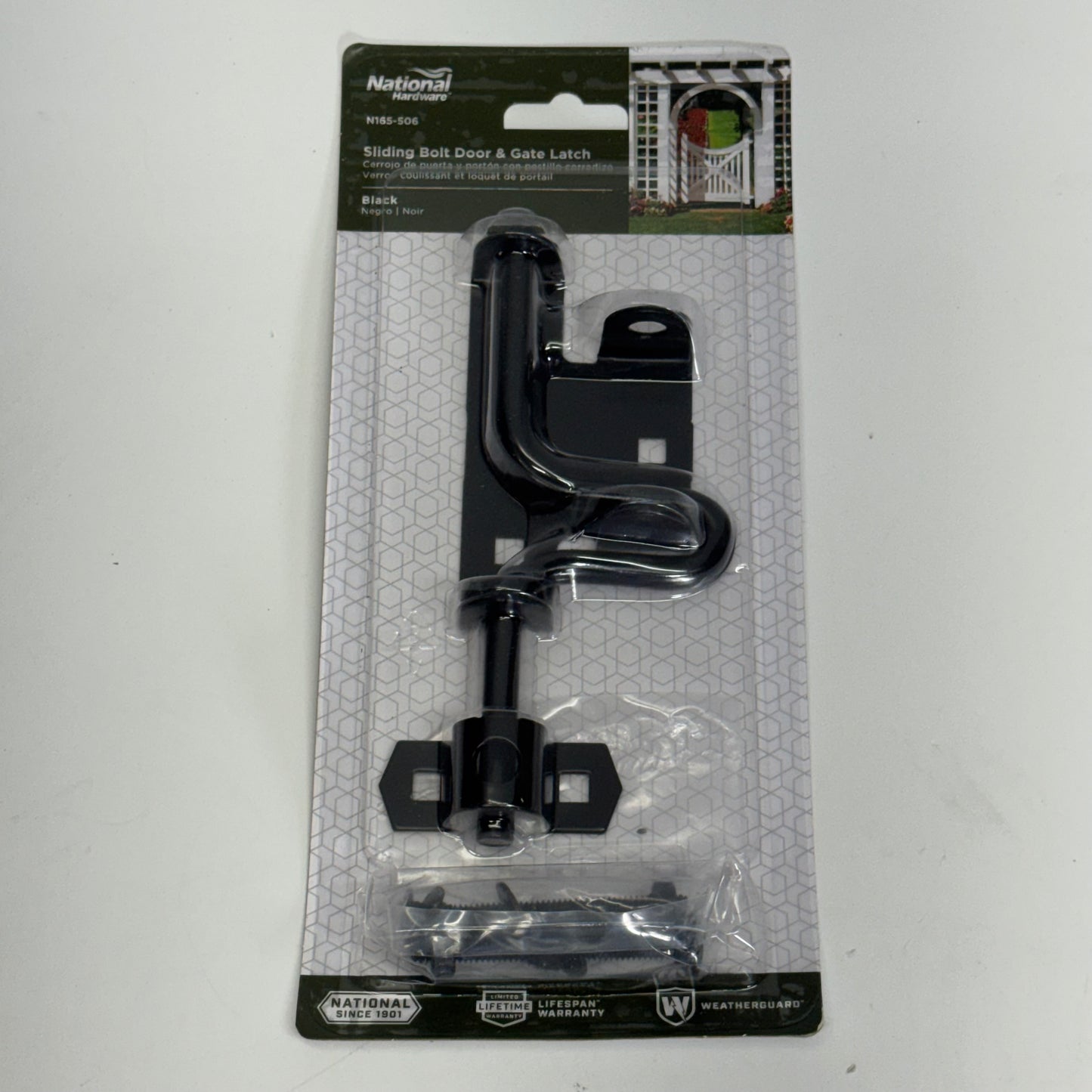 NATIONAL HARDWARE Sliding Bolt Door & Gate Latch Sz 6"L x 2.5"W Black N165-506