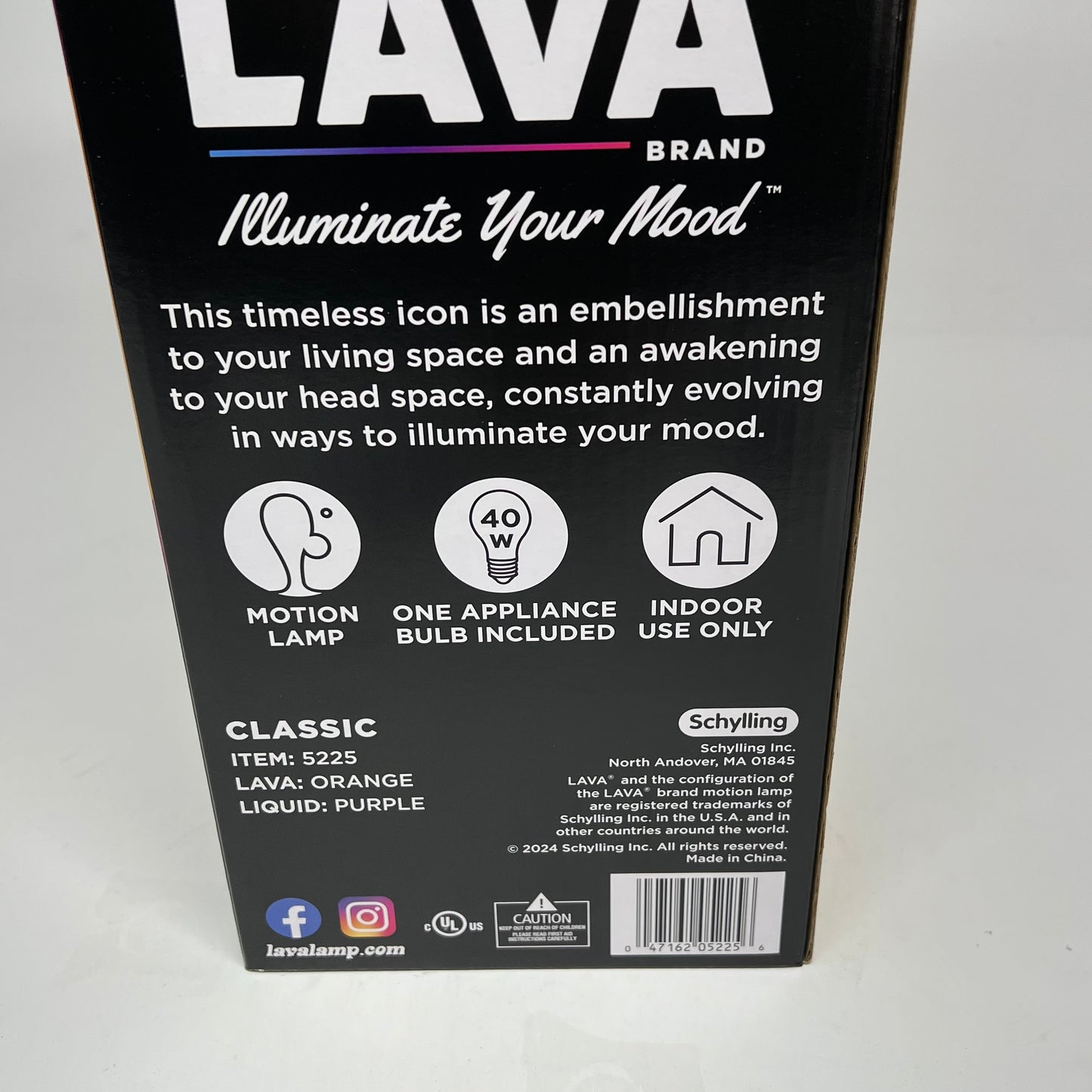 SCHYLING Classic Lava Lamp Illuminate Your Mood 16.3" Orange/Purple Silver Base