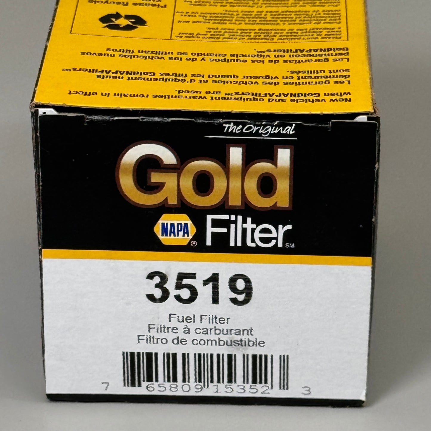 NAPA The Original Gold Fuel Filter Enhanced Cellulose 3/4"-16 Thread 3519