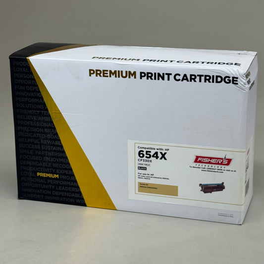 FISHER'S TECHNOLOGY High Yield Premium Print Cartridge For HP Printer 654x Black CF330X (New Other- Distressed Packaging)