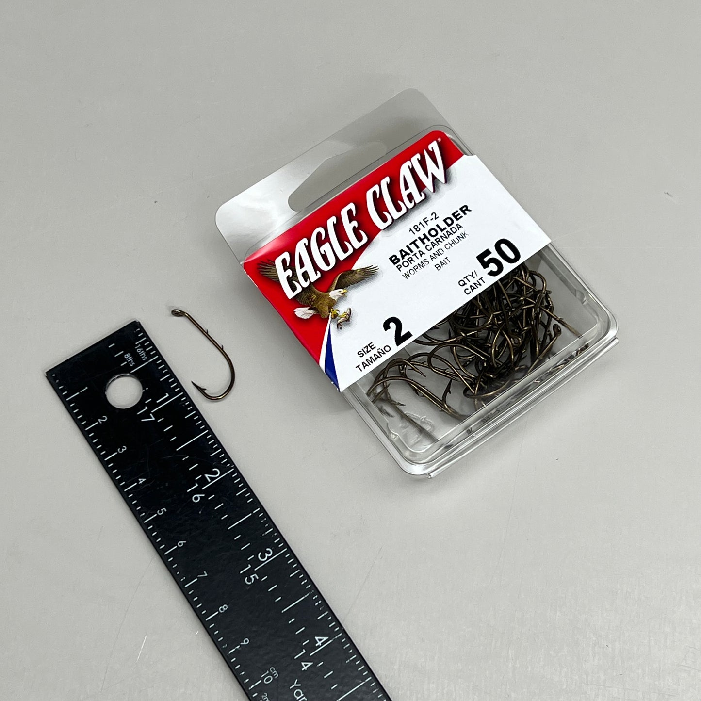 EAGLE CLAW (2 PACK) Down eye 2-Slice Offset Hooks Bronze #2 50pc 181F-2