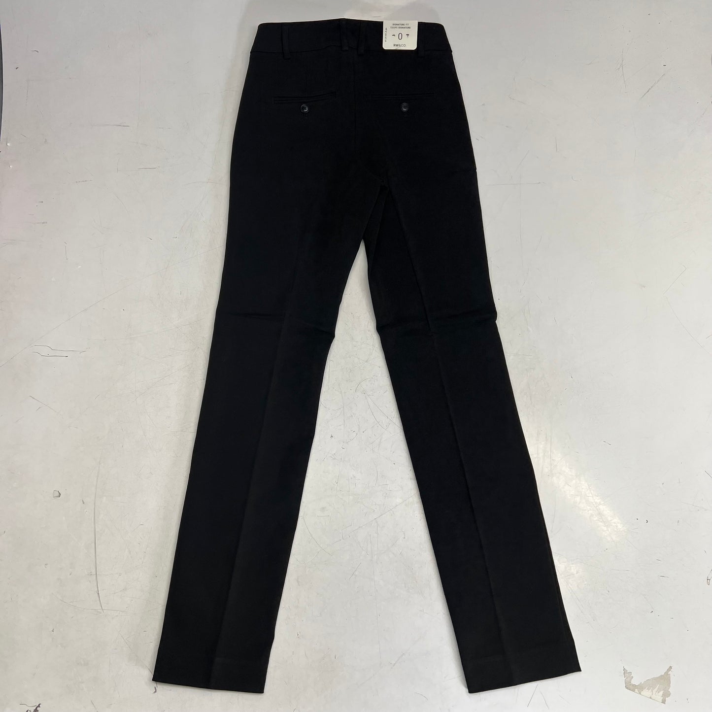 RW & CO Mid-rise Long Slim-leg Signature Fit Pant Women's Sz 0 Black 489209