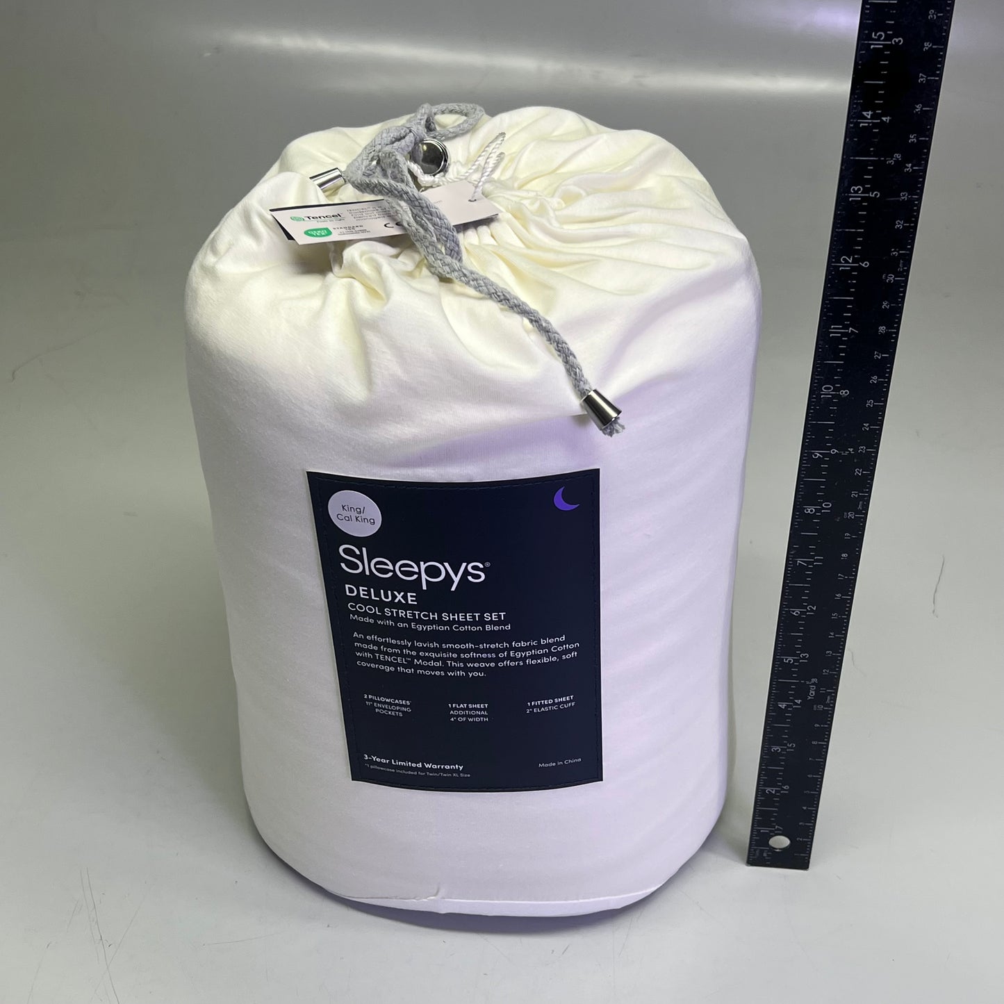 SLEEPY Deluxe Cool Stretch Sheet Set Egyptian Cotton King/Cal White SLPS-KCK-WH