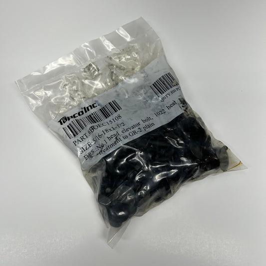 TRAPCO INC (100 PACK) Elevator Bolt  5/16-18x1-1/2 Black BOEC15108