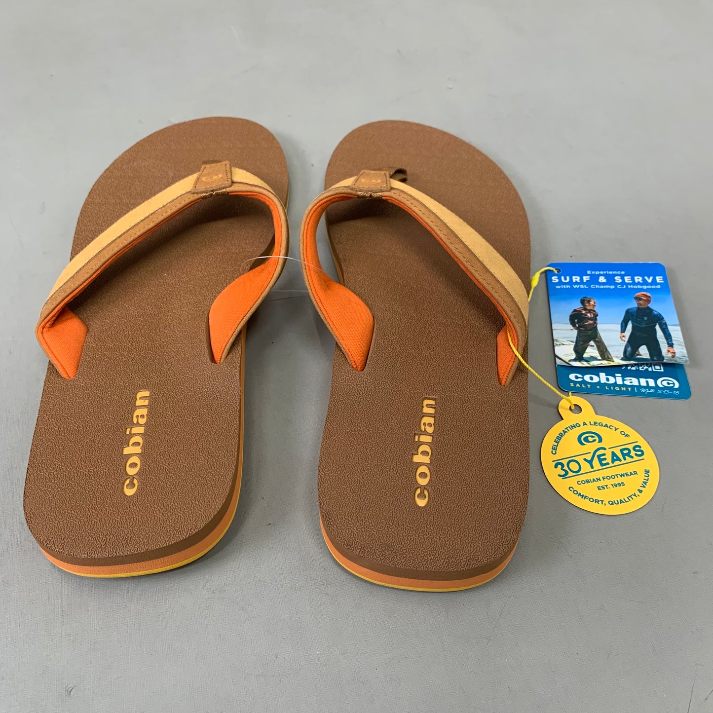 COBIAN Foamie Full Arch Support Sandals Men's Sz 12, 45 EuBrown FAO25-200-12