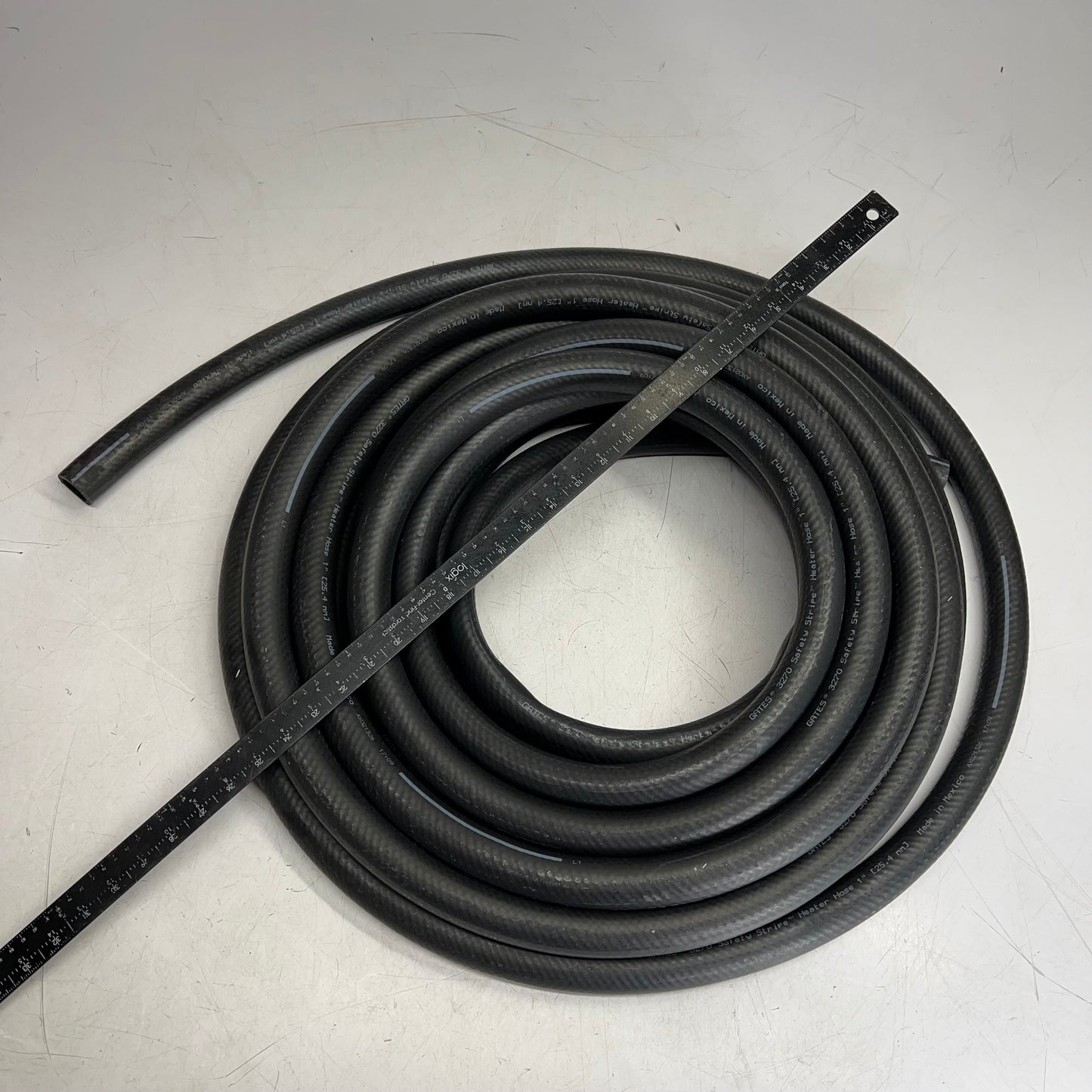 GATES Safety Stripe Heater Hose Premium Epdm Rubber 1"x50' 60 PSI Black 3270