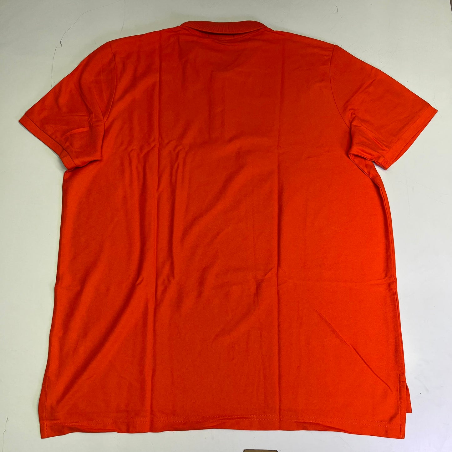 ZA@ U.S. POLO ASSN Performance Pique Polo Short Sleeve Shirt Men's Sz 2XL Orange Red