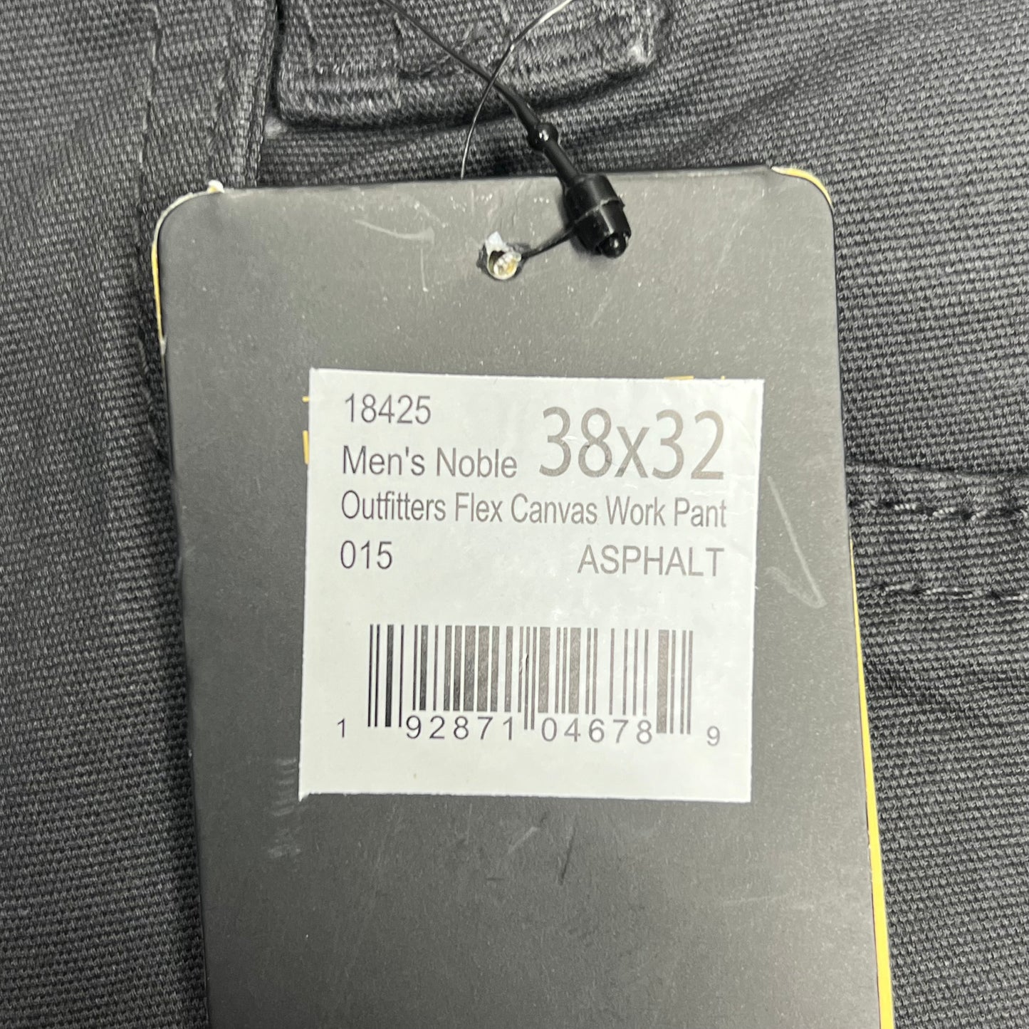 NOBLE OUTFITTERS Flex Stretch Canvas Work Pant Men's Sz 38x32 Asphalt 18425