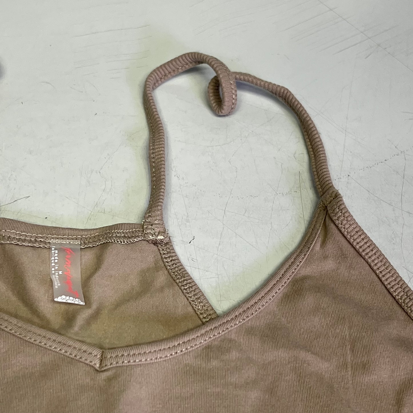 FREE PEOPLE Hot Shot Onesie Relaxed Fit Women's Sz L Mocha Latte 80029523