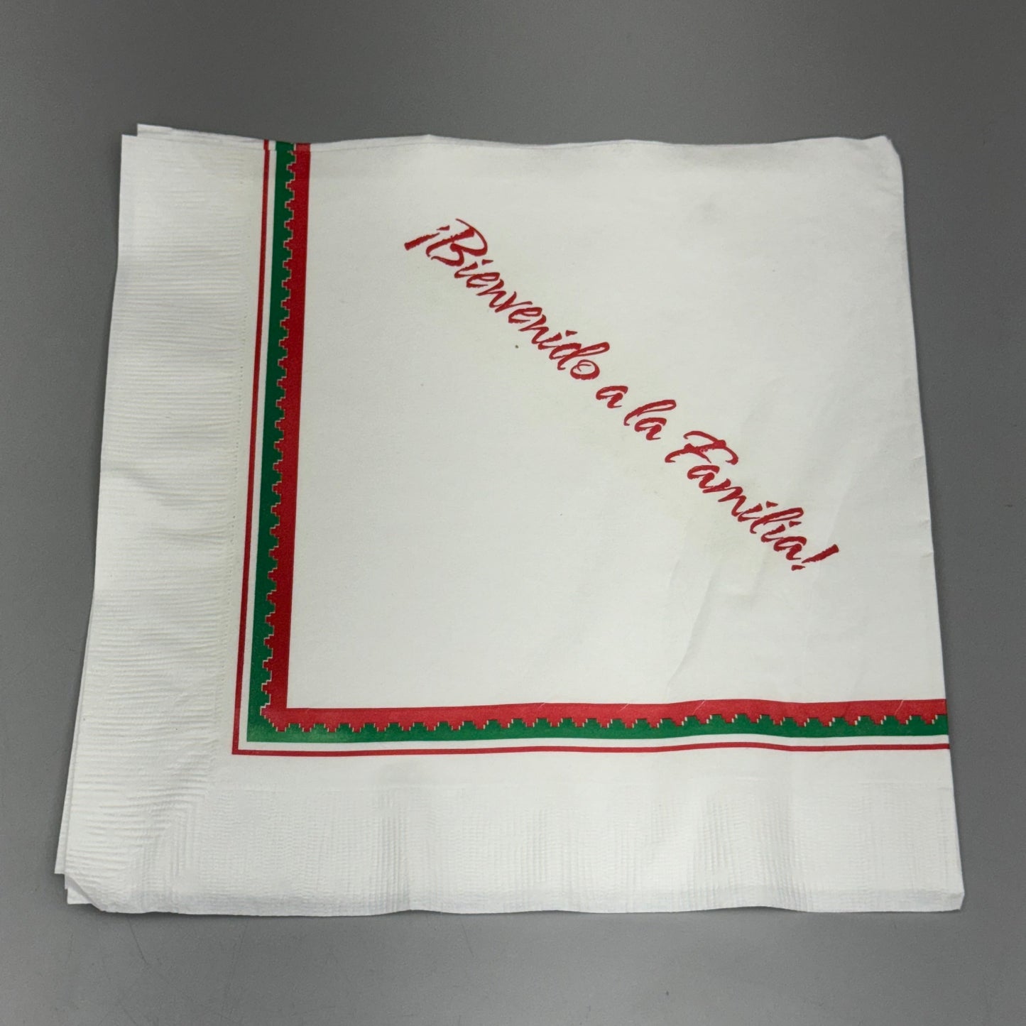 ZA@ PATERSON RED & GREEN 2000PK! Napkins 3Ply White ADV. AZTECA NC03449 E