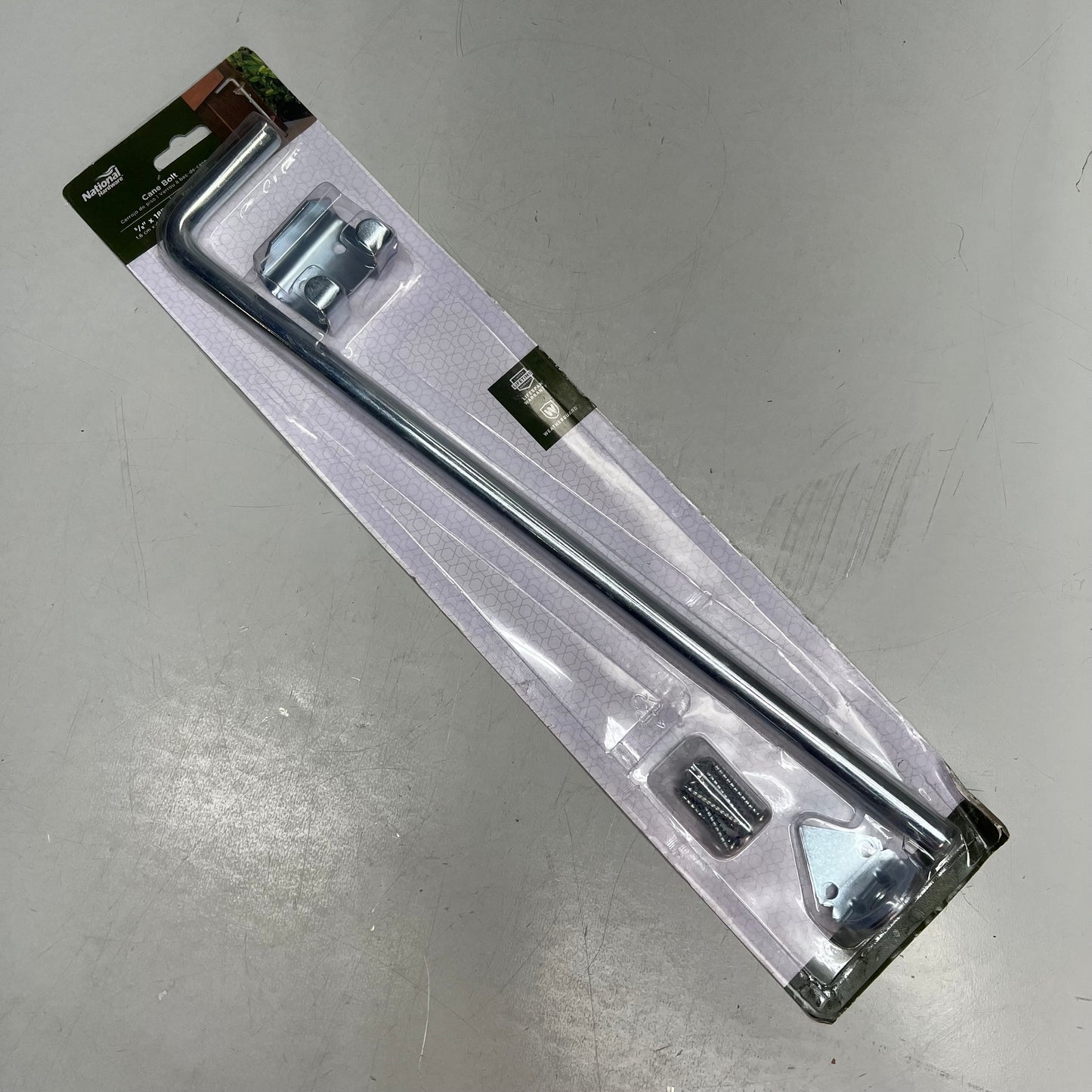 NATIONAL HARDWARE Zinc Plated Adjustable Throw Cane Bolt 5/8" X 18" N151-951