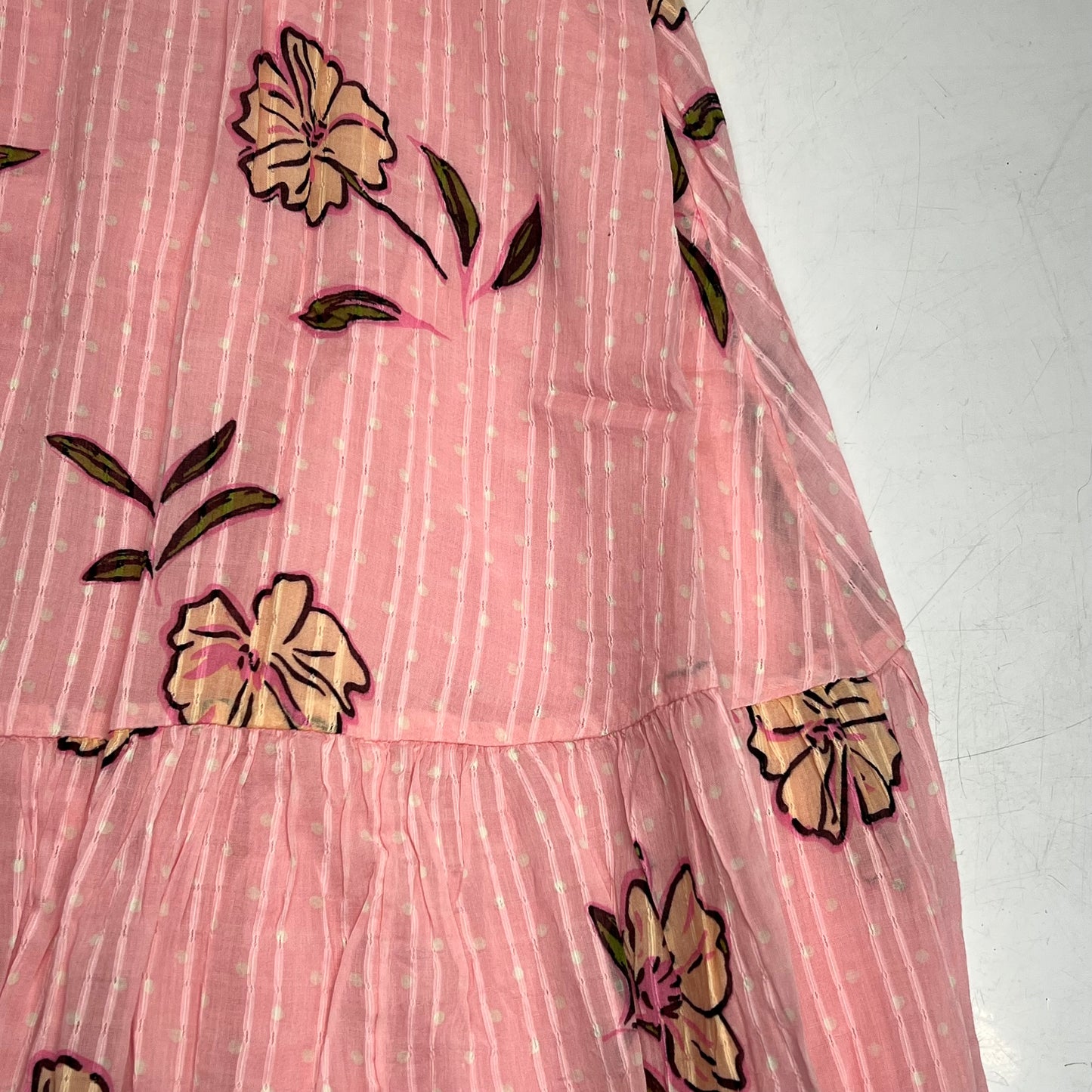FREE PEOPLE Morning Meadows Long-sleeve Maxi Dress Women's Sz S Pink 10049833