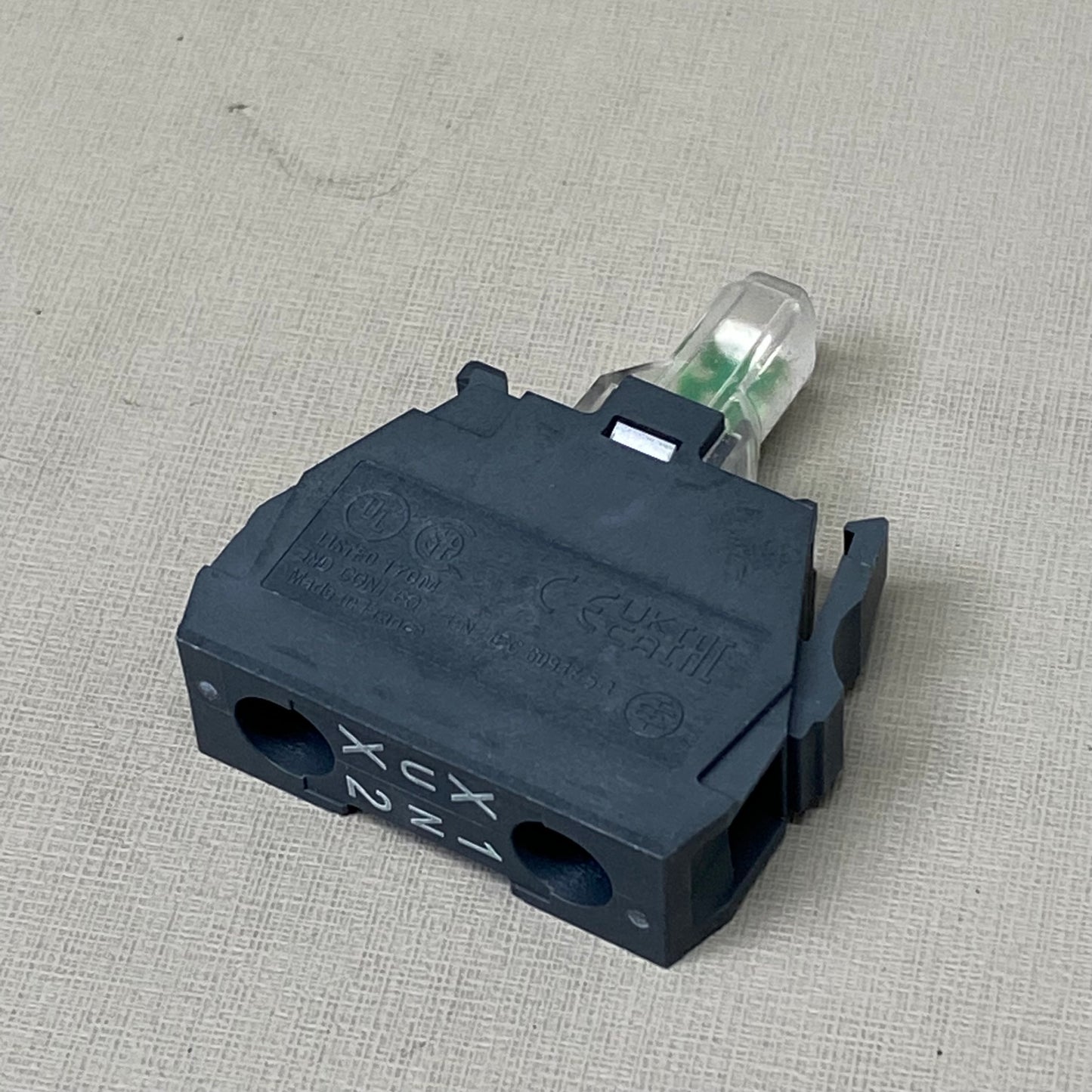 SCHNEIDER ELECTRIC Snap In Light Module Push Button 1.8"x1.3"x0.4" Black ZBVG1
