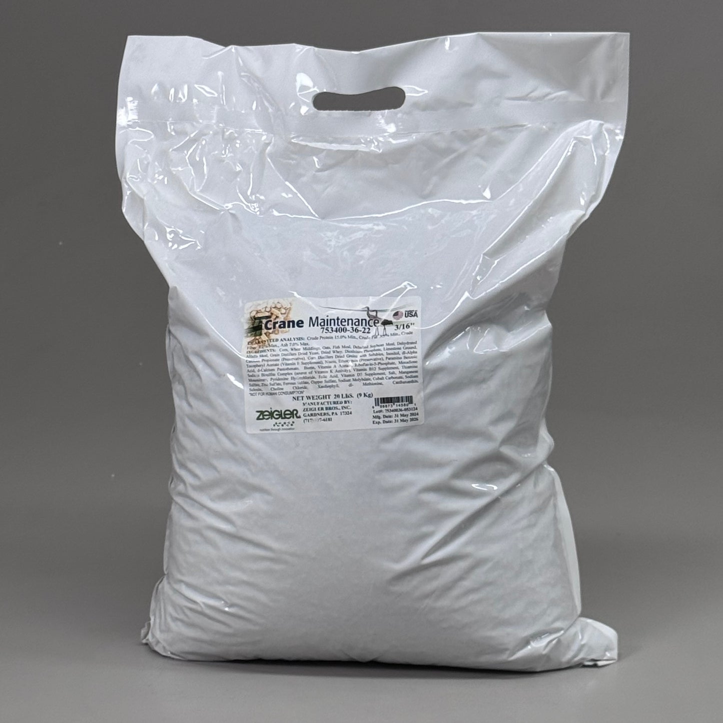 ZEIGLER (20 POUNDS) Crane Maintenance Feed by Avian Nutritionists 753400-36-22