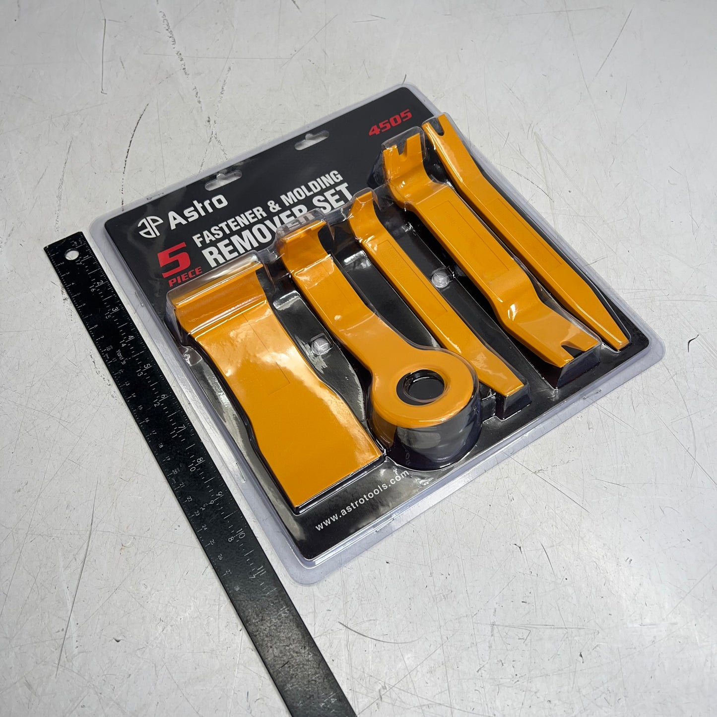 ZA@ ASTRO (5 PIECE) Fastener & Molding Remover Set Plastic Construction  Orange 4505