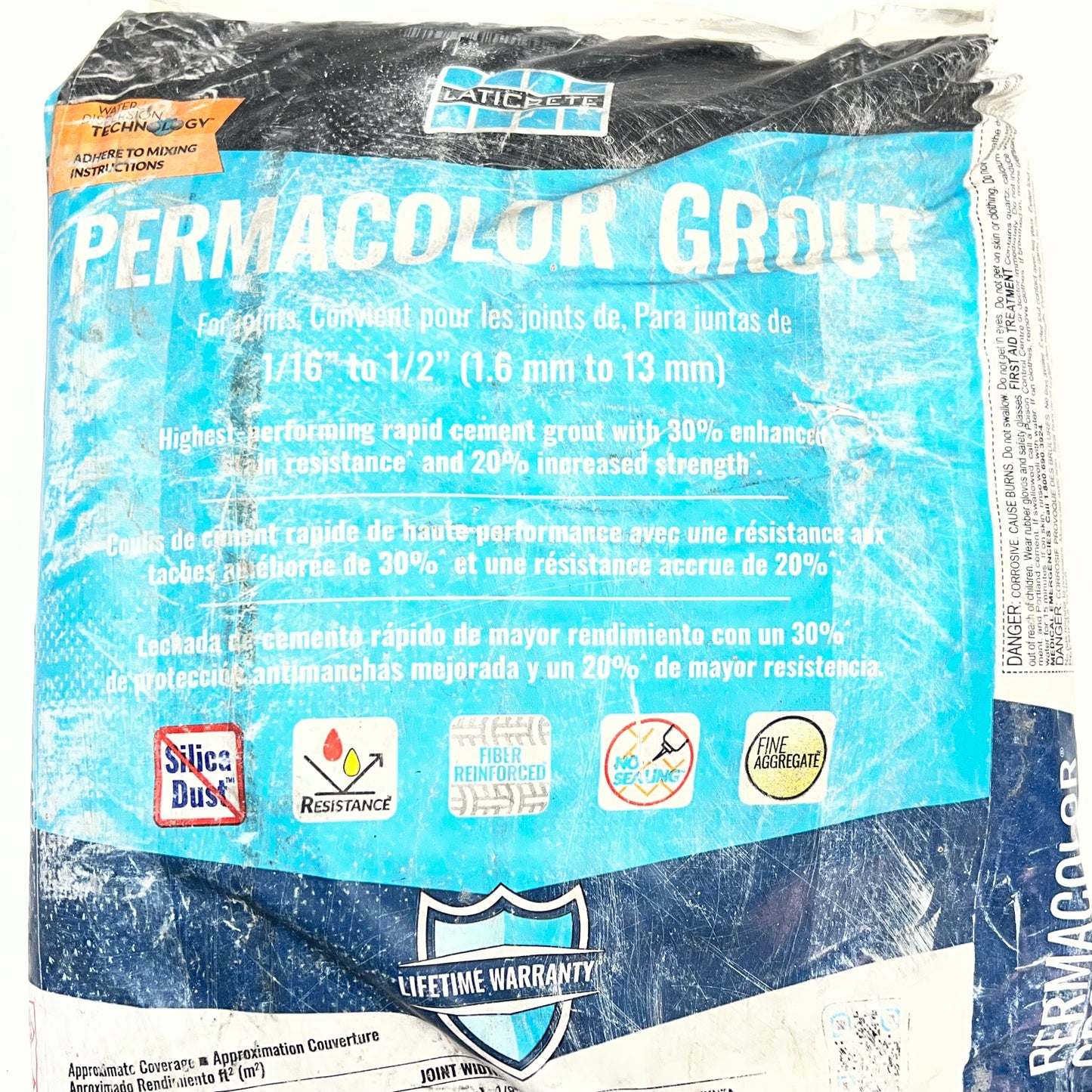 ZA@ LATICRETE Permacolor Grout High Performance Cementitious Tile Grout 20lbs 09 Frosty (As-Is)