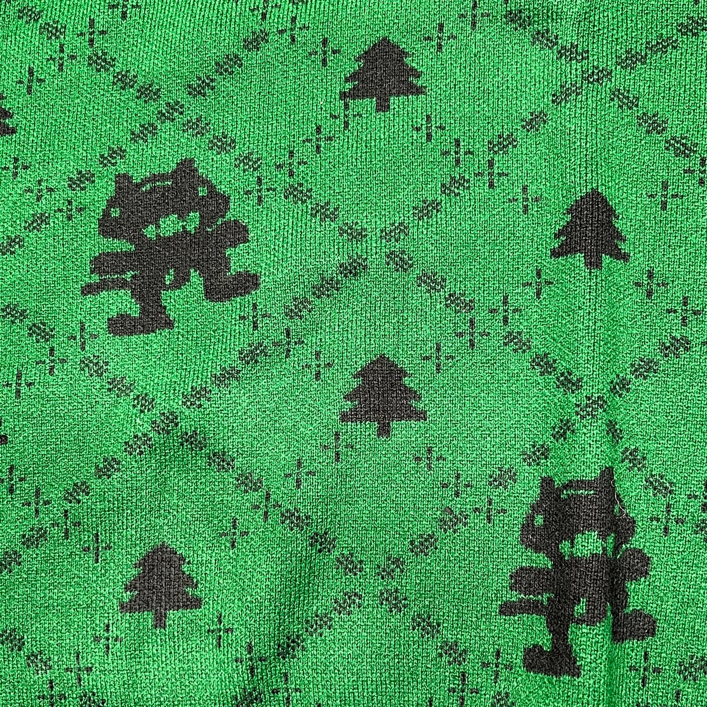 MONSTERCAT Records Soft Holiday Monogram Pullover Sweater Men's Sz S Green