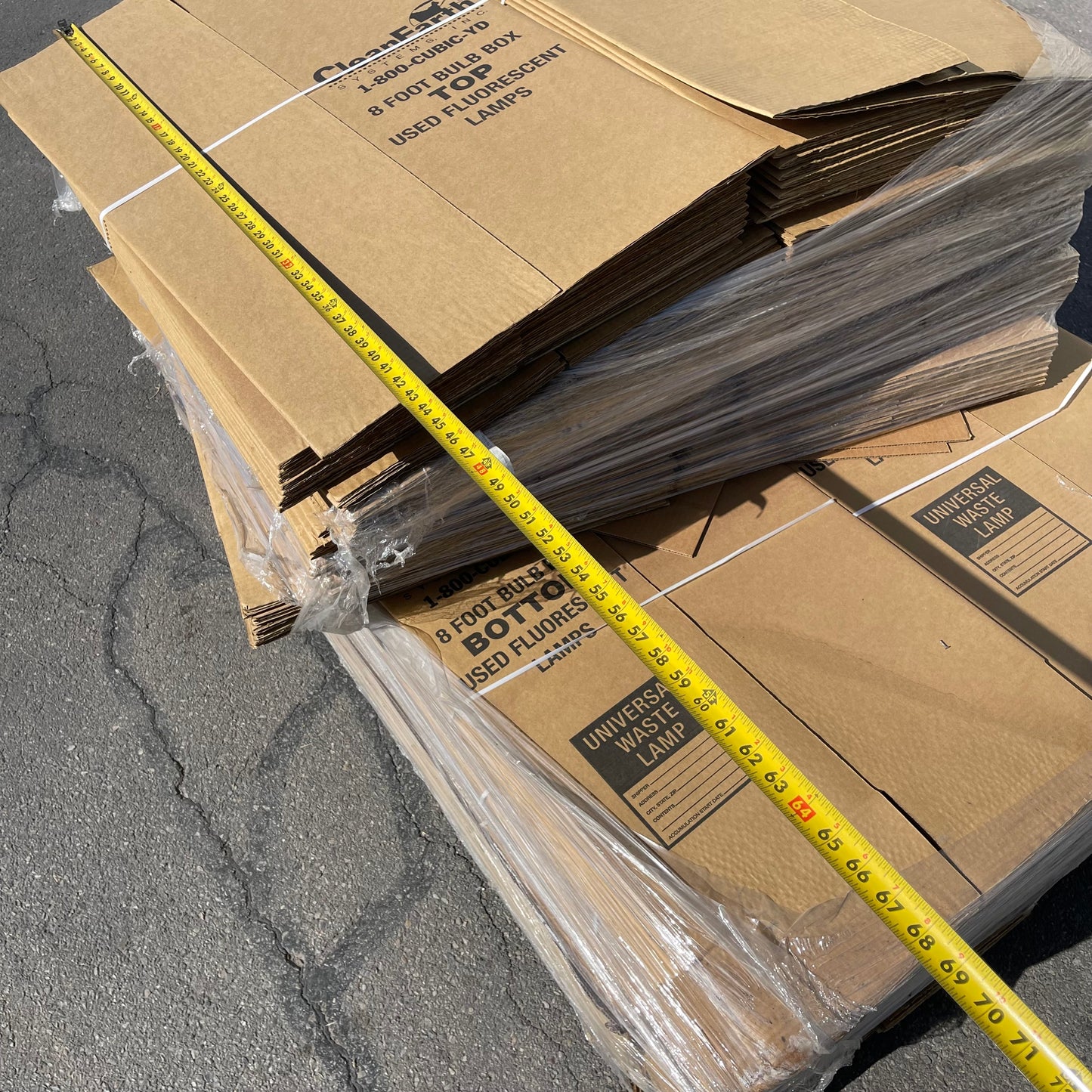 ZA@ Pallet of CLEANEARTH ( Pack) Bulb Cardboard Boxes for Fluorescent Lamps 8 ft (AS-IS)