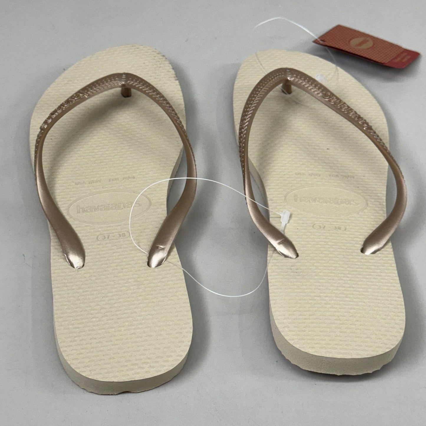 ZA@ HAVAIANAS High Quality Rubber Slim Flip Flops Non-Slip Women's 7/8 Sand Grey Light B