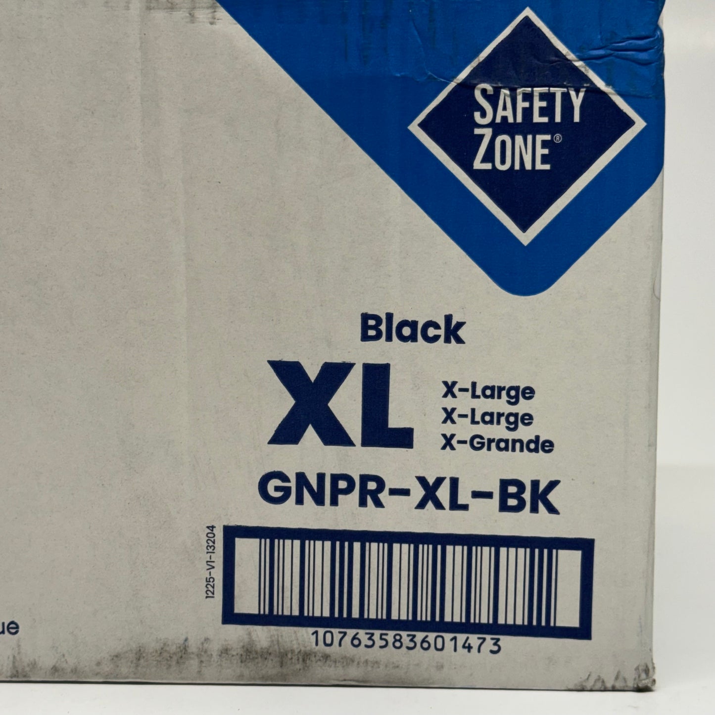 SAFETY ZONE (1000 Gloves) Powder Free Nitrile Examination Gloves Sz XL, Black GNPR-XL-BK