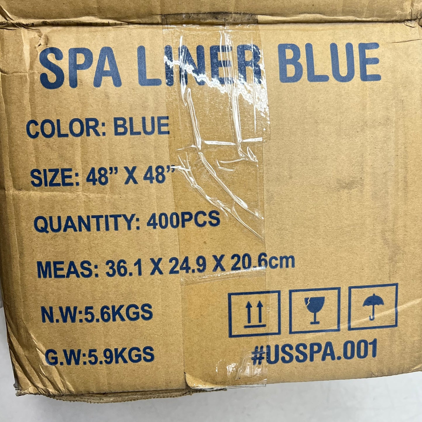 US SPA (400 PACK) Disposable Spa Liners for Foot Bath 48"x48" Blue USSPA.001