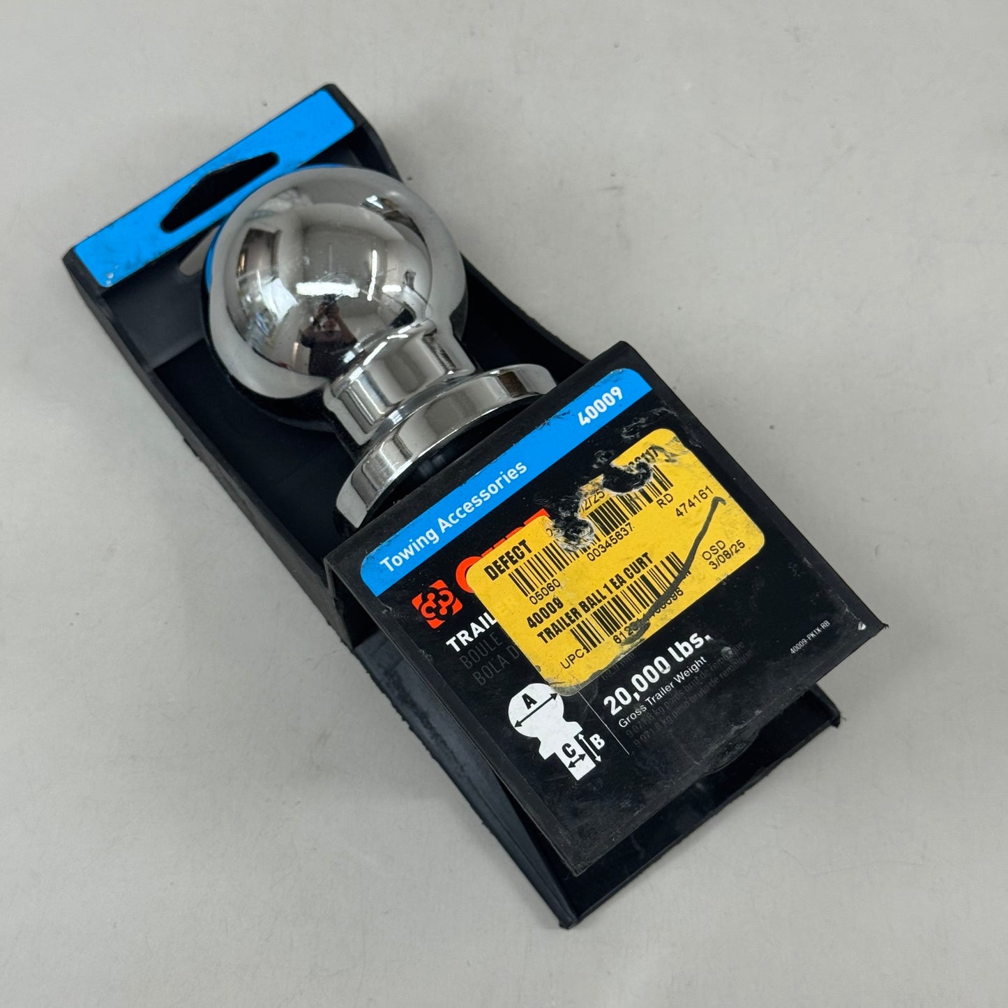CURT Trailer Hitch Ball 2-5/16" Chrome 40009 (New Other- Damaged Packaging)