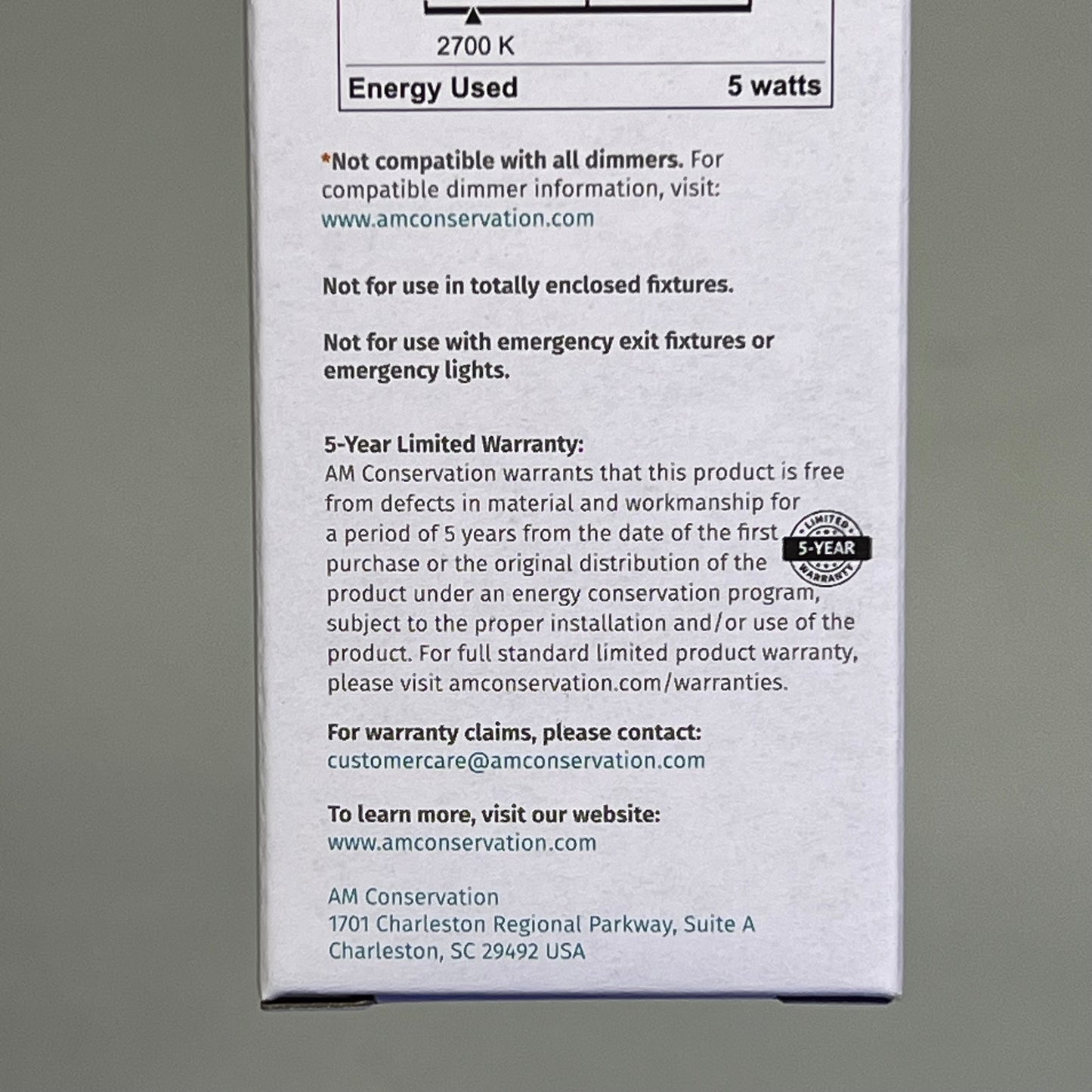 SIMPLY CONSERVE (3 PACK) LED Light Bulb Dimmable 40W Warm White L05LCDL2700K