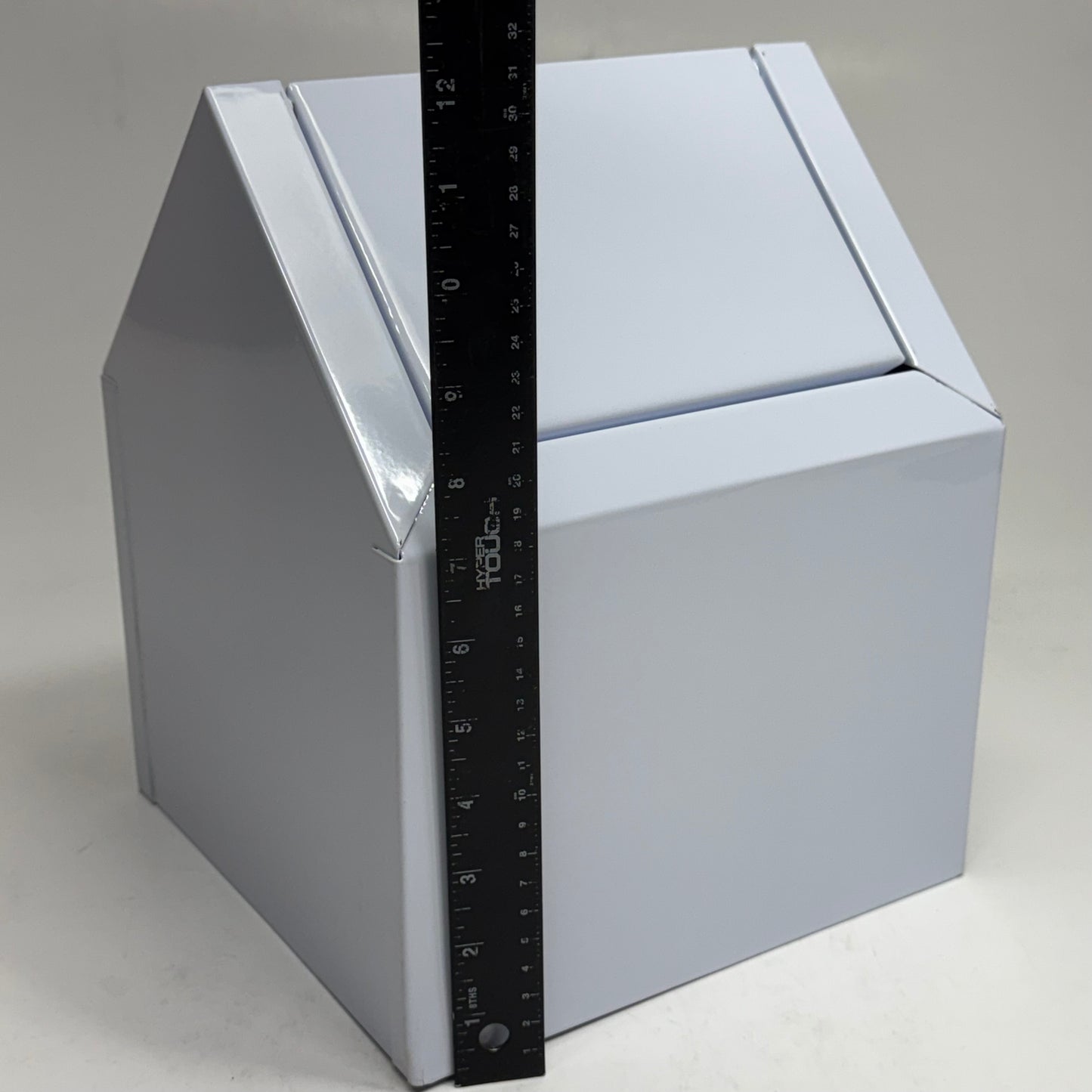 HOSPECO Double Entry Swing Door Waste Receptacle Sz 9"W x 9"L x 12"H, White 2201