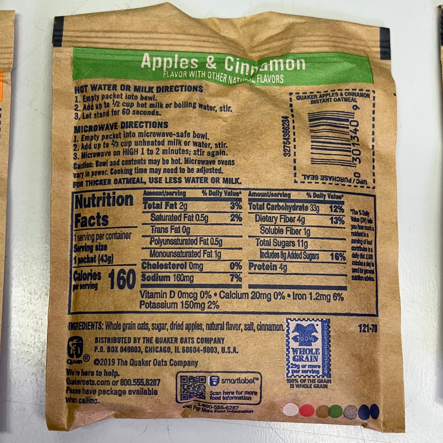 QUAKER (64 COUNT) Instant Oatmeal Variety Box 1.51 Oz 31682 BB 05/26