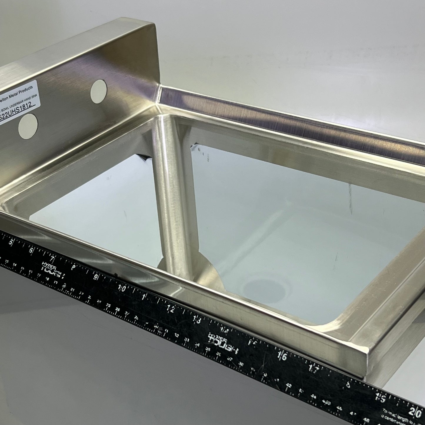 STEELTON 1 Bowl Underbar Hand Sink Sz 12"W x 18"L 522UHS1812