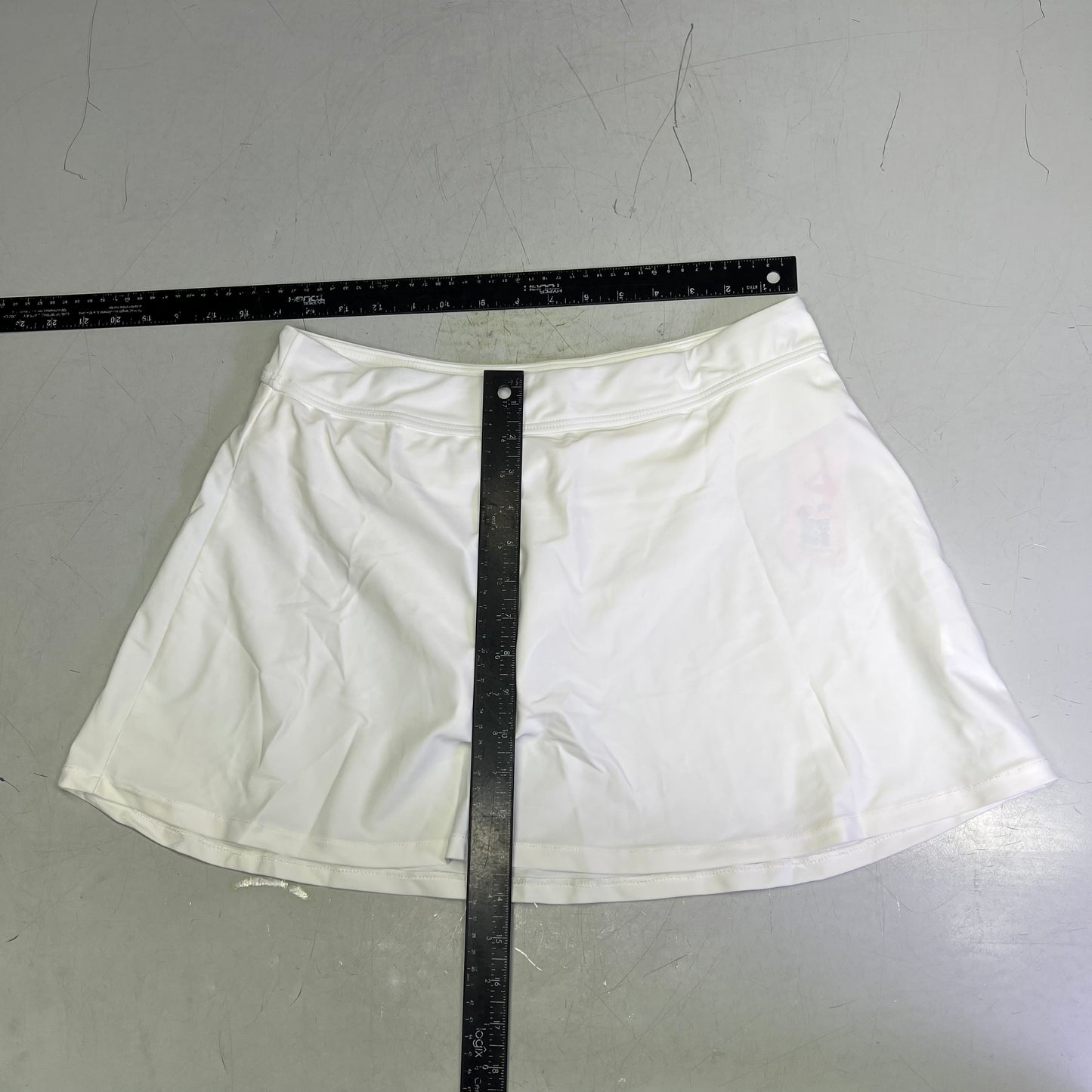 CHARMO High Waisted Swim Bottom Skirt W/ Built-in Briefs Women's Sz L White