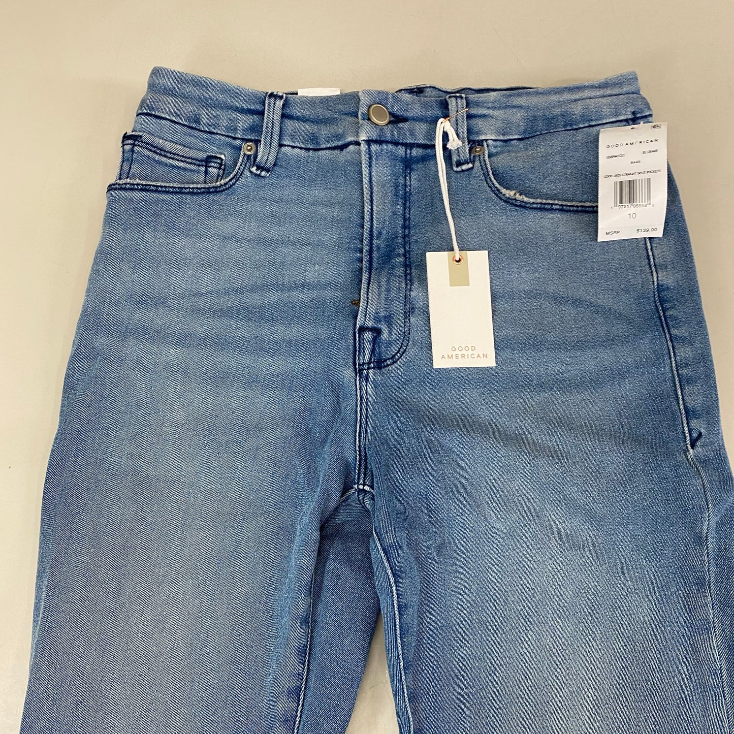 GOOD AMERICAN Good Legs Straight Split Pockets Women's Sz 10 Blue449 GSBP941CET