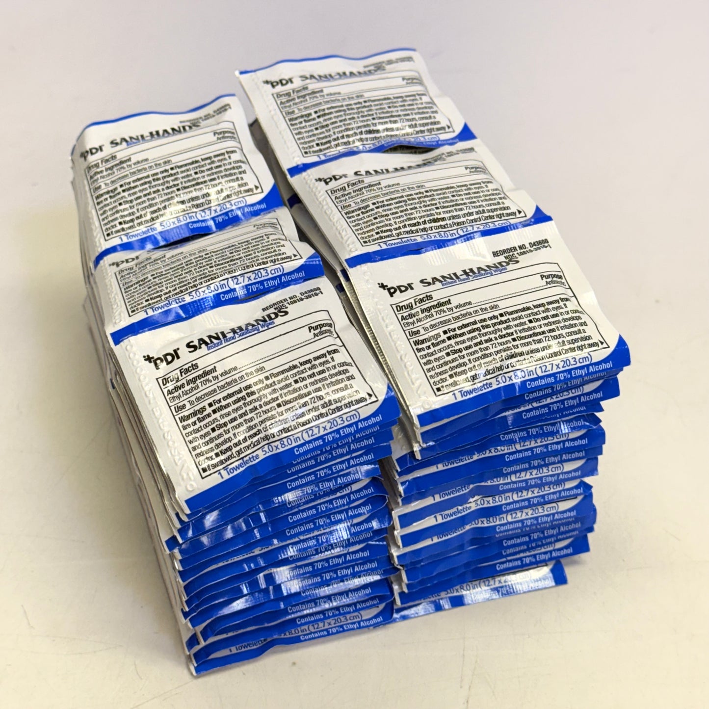 SANI-HANDS (3 PACK, 100 Count Each) Hand Wipes +PDI 5" X 8" White