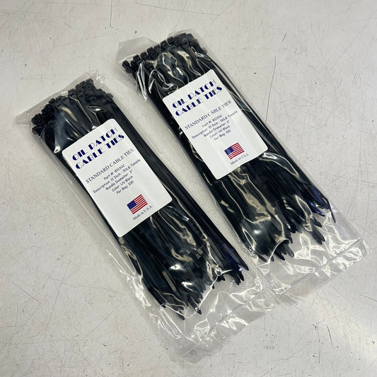 ZA@ (2 PACK, 100 EACH) Oil Patch Cable Ties  11" 50 lb Tensile 3' Bundle Dia UV Black B11SOC