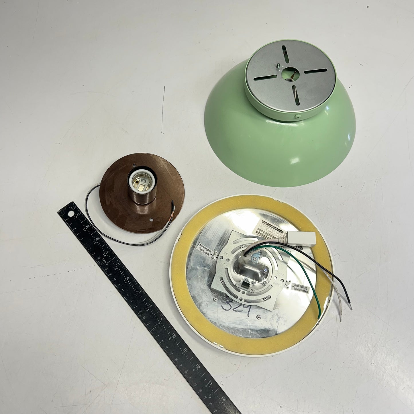 ZA@ (LOT OF 3) Lighting Fixture Parts  Teal/Brown/White