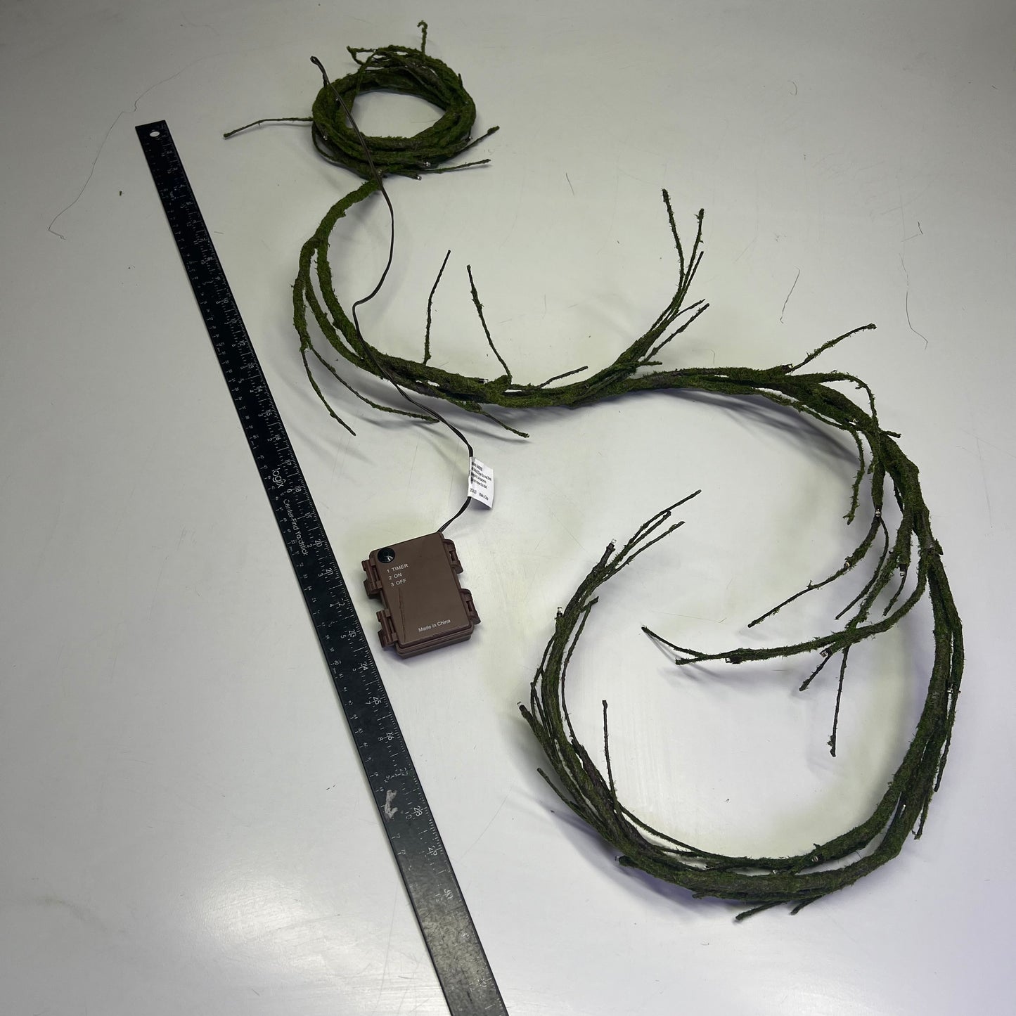 RAZ IMPORTS Lighted Mossy Garland Decoration W/ 48 White Lights 6' G4400906