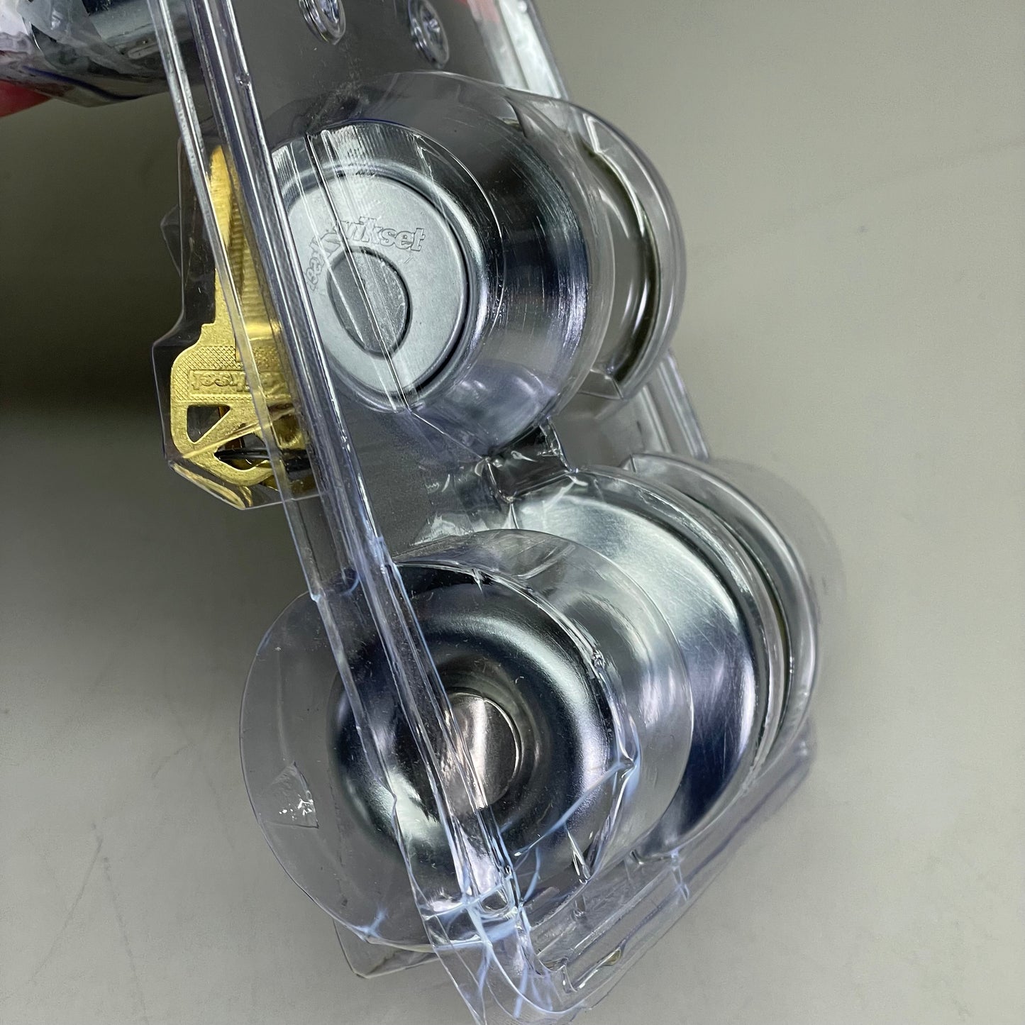 KWIKSET Keyed Entry & Single Cylinder Deadbolt Satin Chrome Finish 96900-418