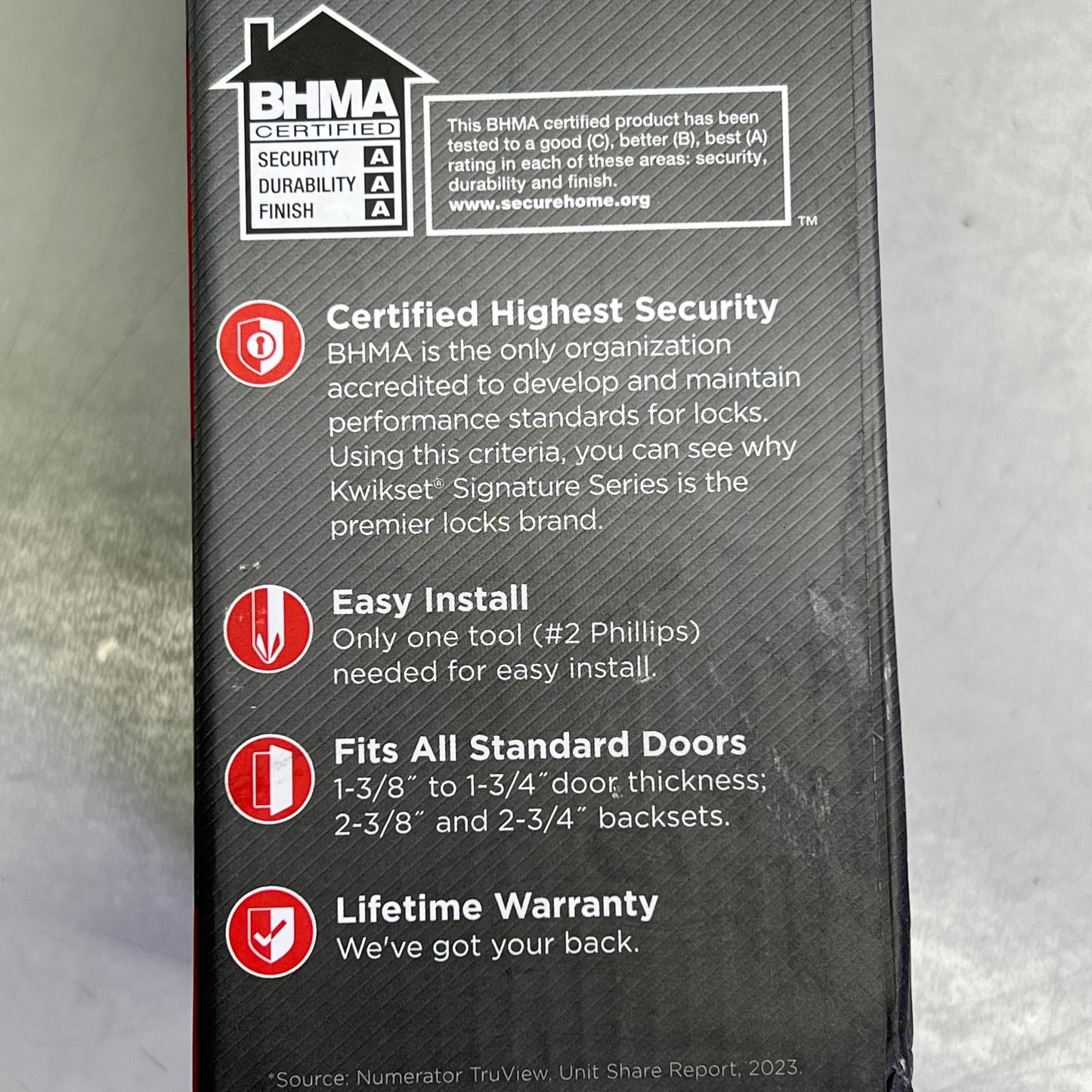 KWIKSET Signature Series Pismo Entry Door Knob 2-1/4" Matte Black 97402-849