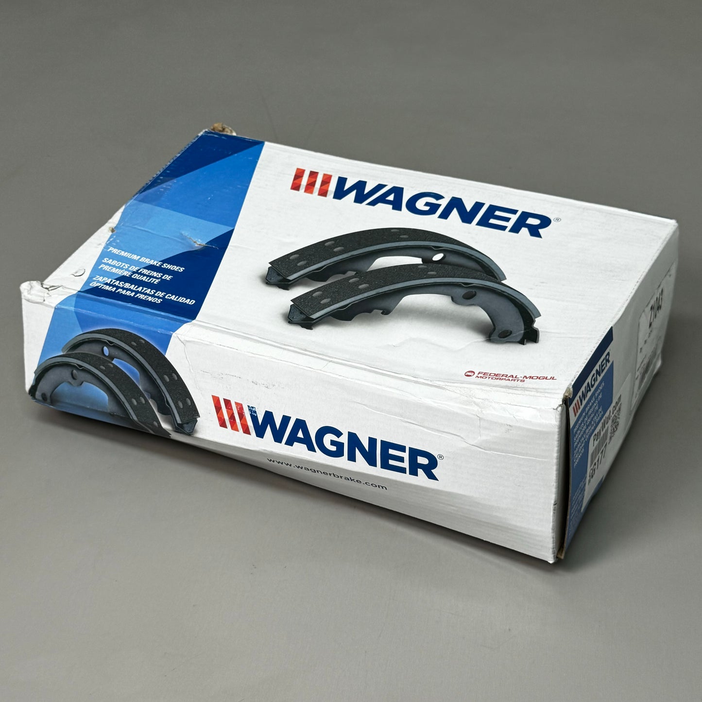 WAGNER QS Drum Brake Shoes Set 8 1/2" x 4" Black Z1043