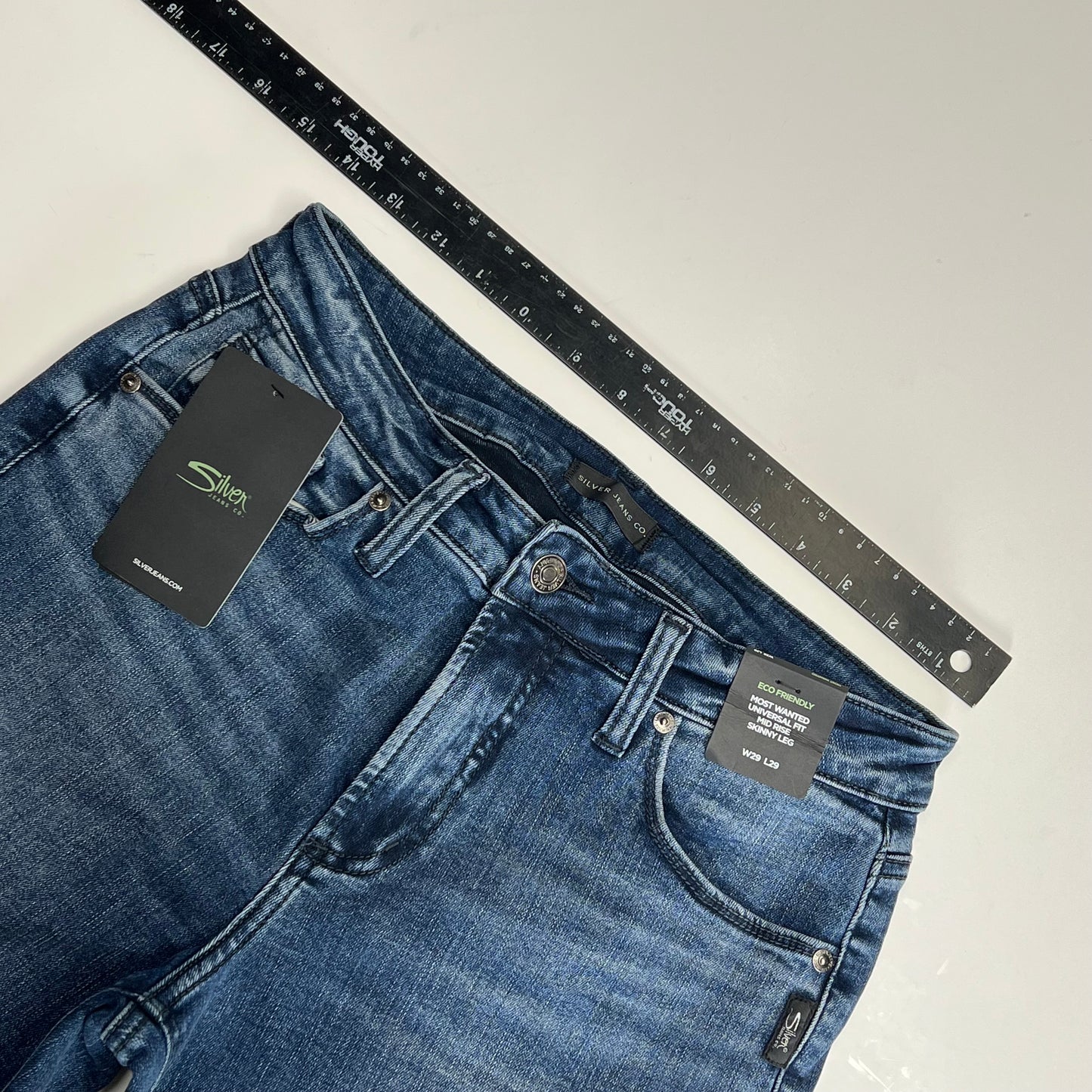 SILVER JEANS CO. Most Wanted Mid Rise Skinny Stretch Jeans Women's Sz 29/29 Blue