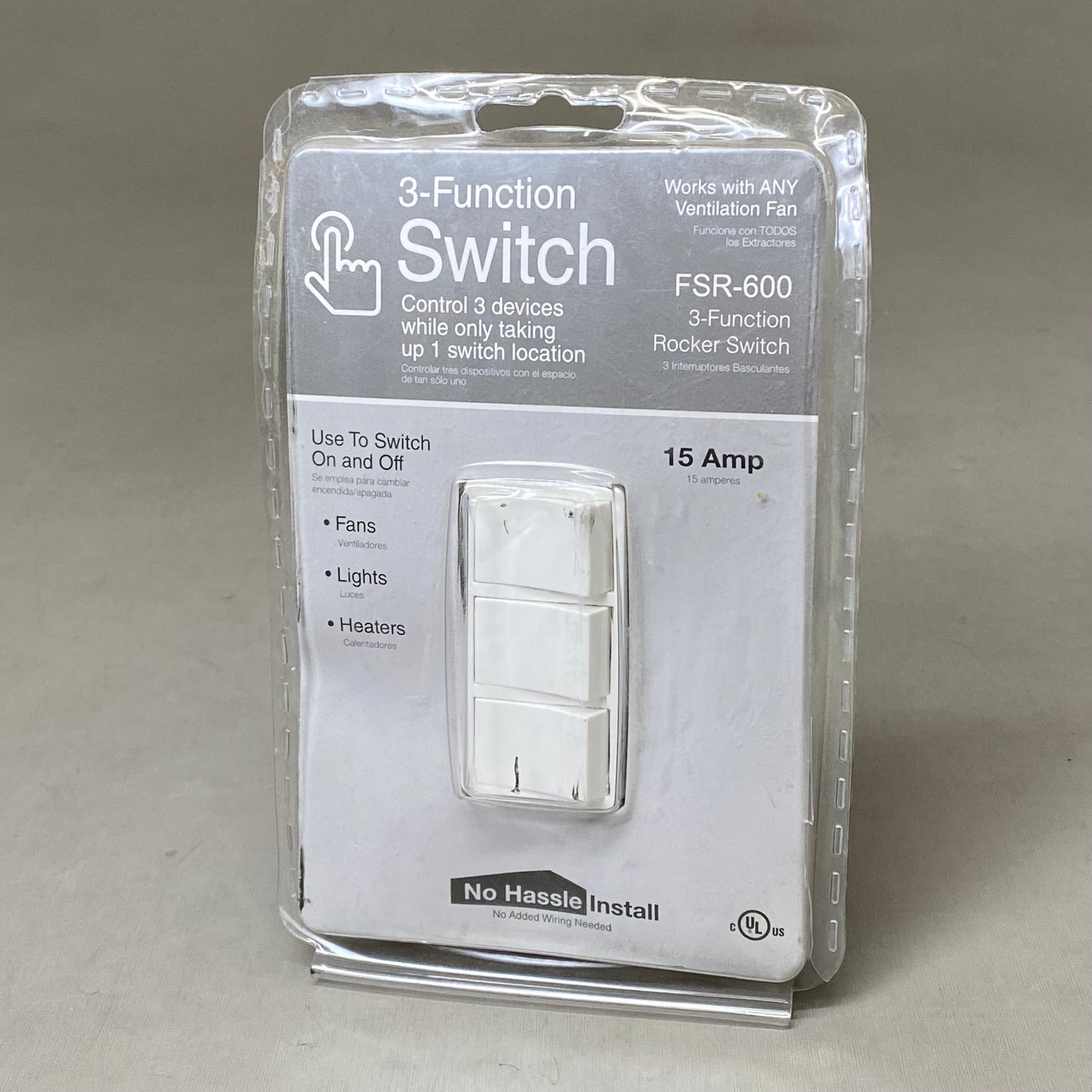 ALL EXHAUST VENTILATION FANS 3-Function Rocker Switch White FSR-600-W7