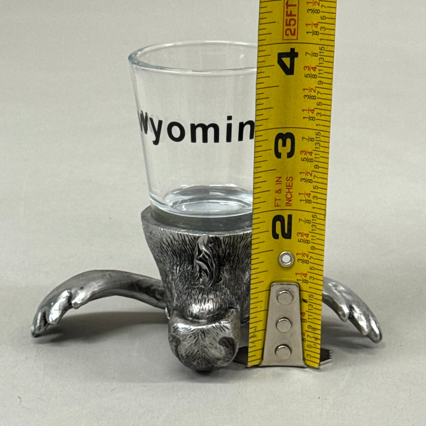 SHOSHONE (6 Pack) Moose Shot Glasses Wyoming Inscription Grey WK-SHT001