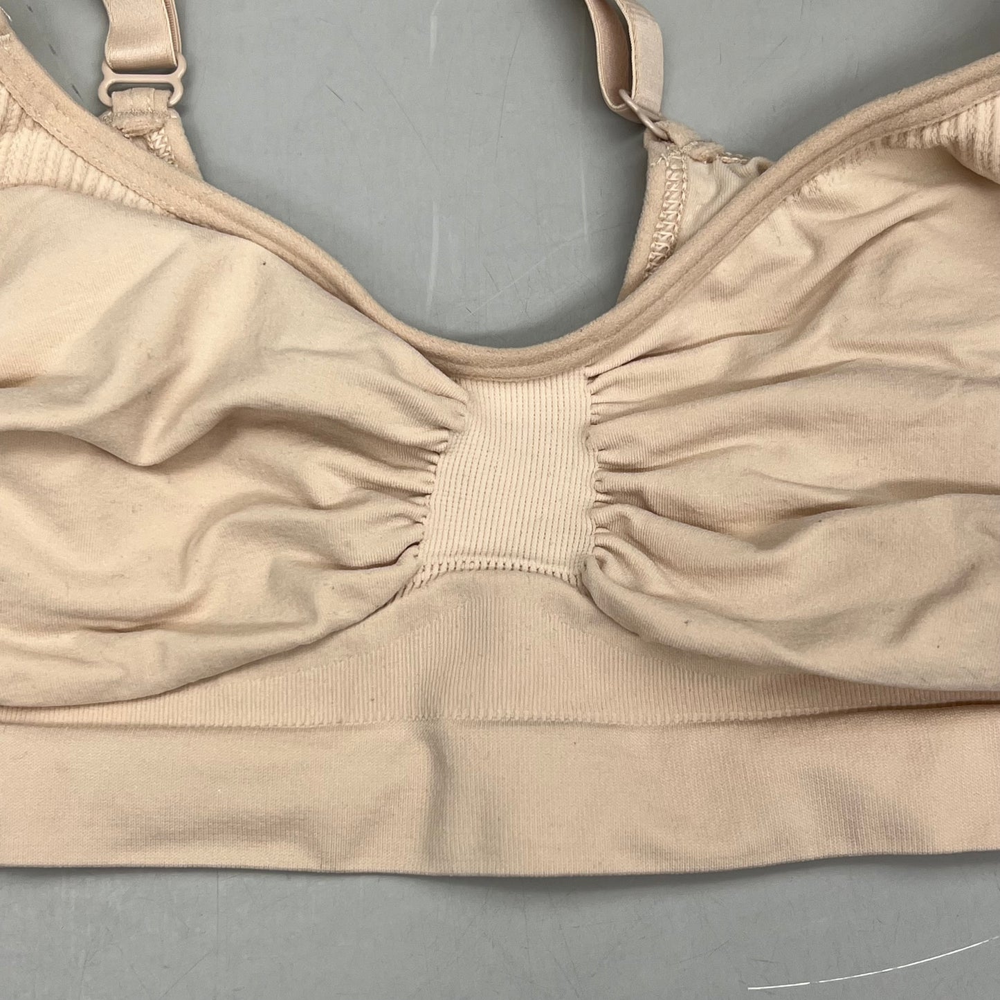 SKIMS Strong Support Seamless Sculpt Bralette Pique Stitching Women's Sz L Sand